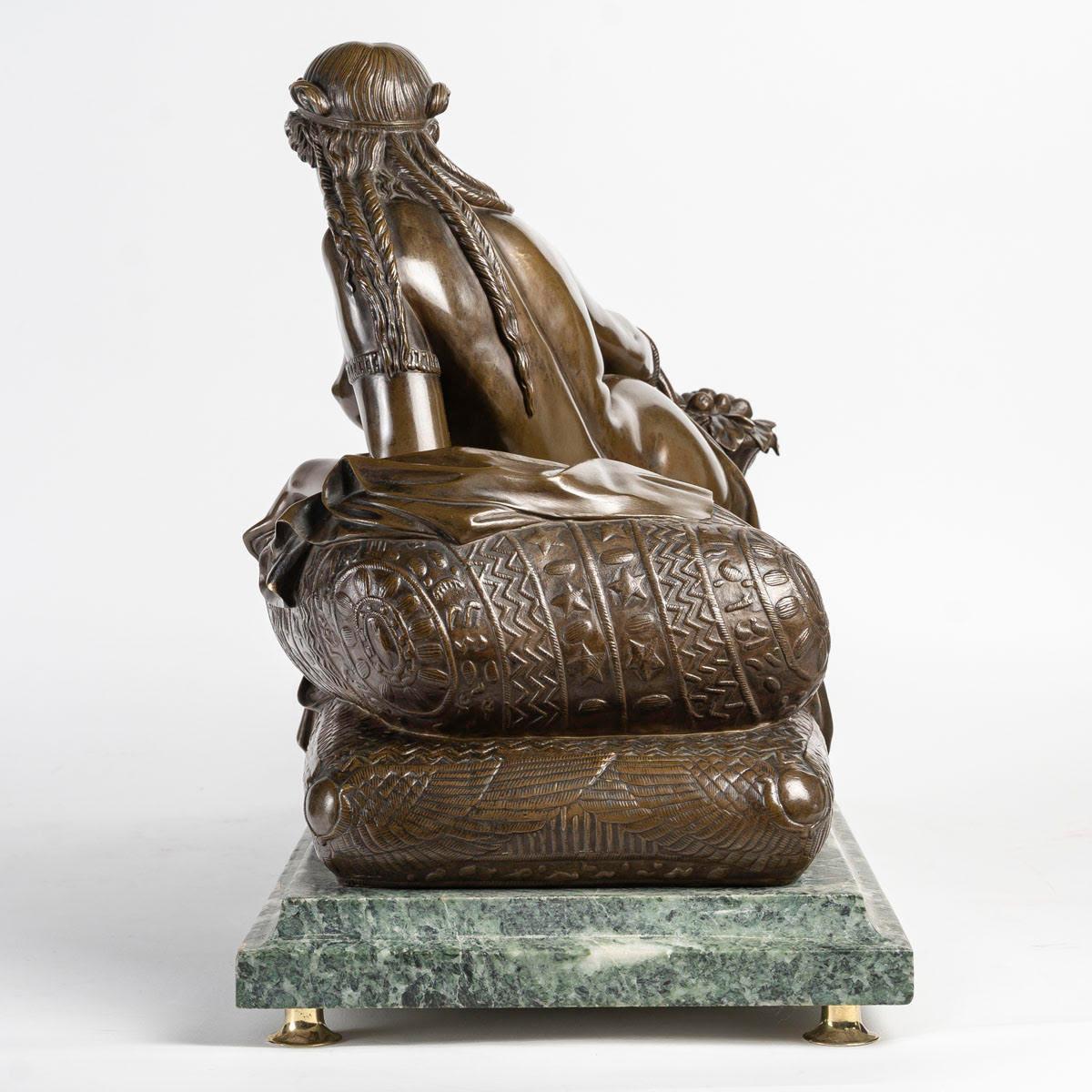 Sculpture of Cleopatra Reclining, Sculpture Signed Barbedienne, Napoleon Period. For Sale 6
