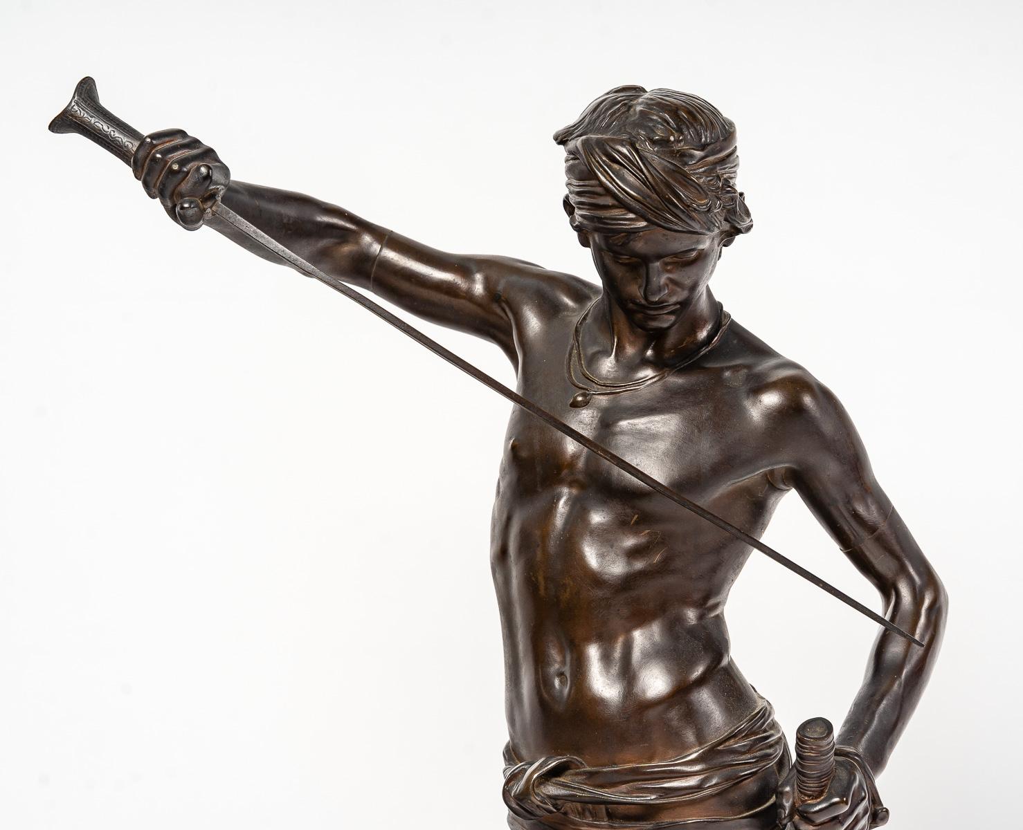 Scultura di David Vainqueur, periodo di Napoleone III in vendita 3