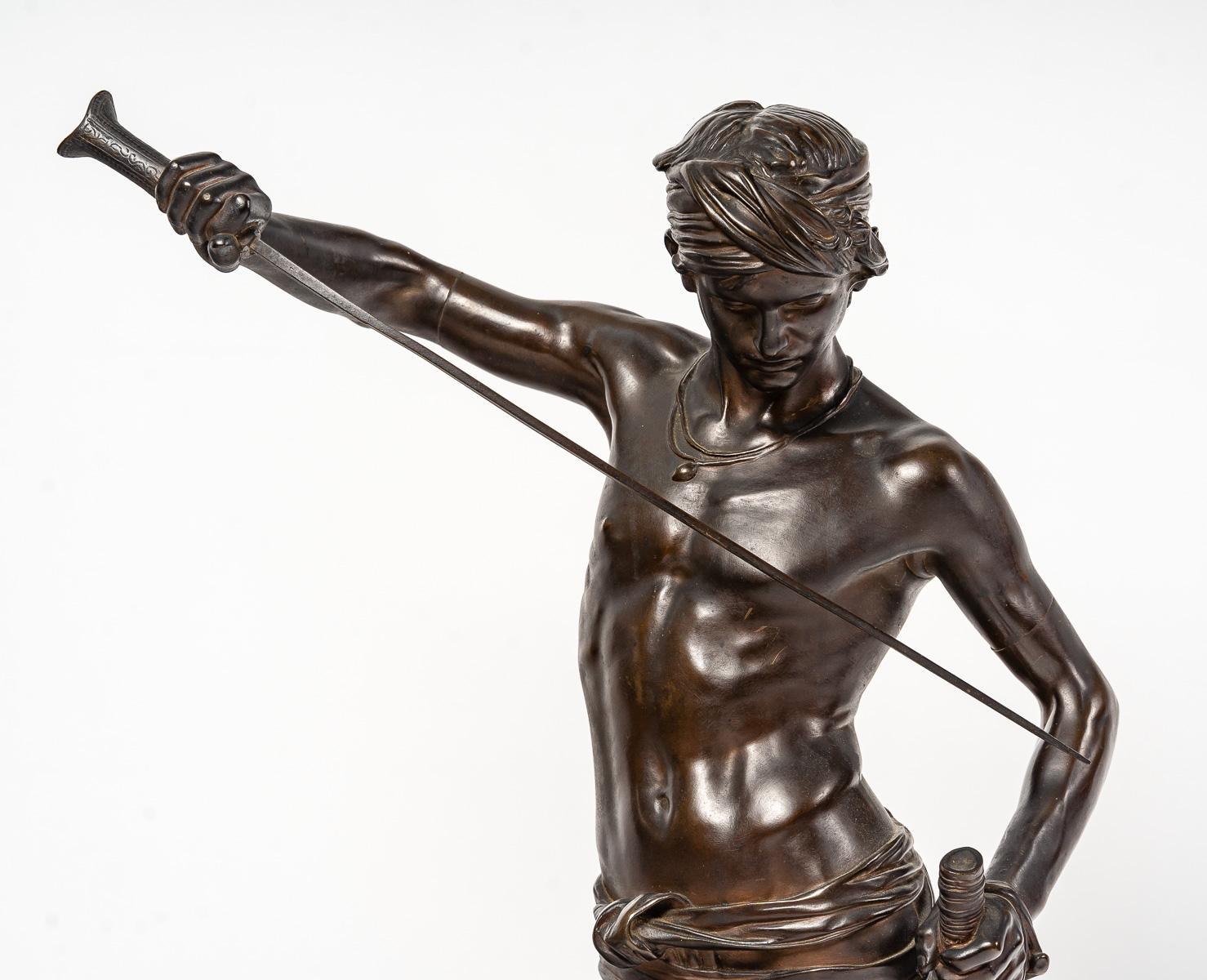 Sculpture of David Vainqueur, Napoleon III Period For Sale 3