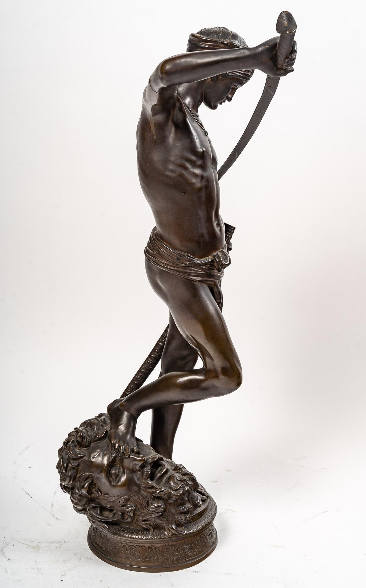 Sculpture of David Vainqueur, Napoleon III Period For Sale 4