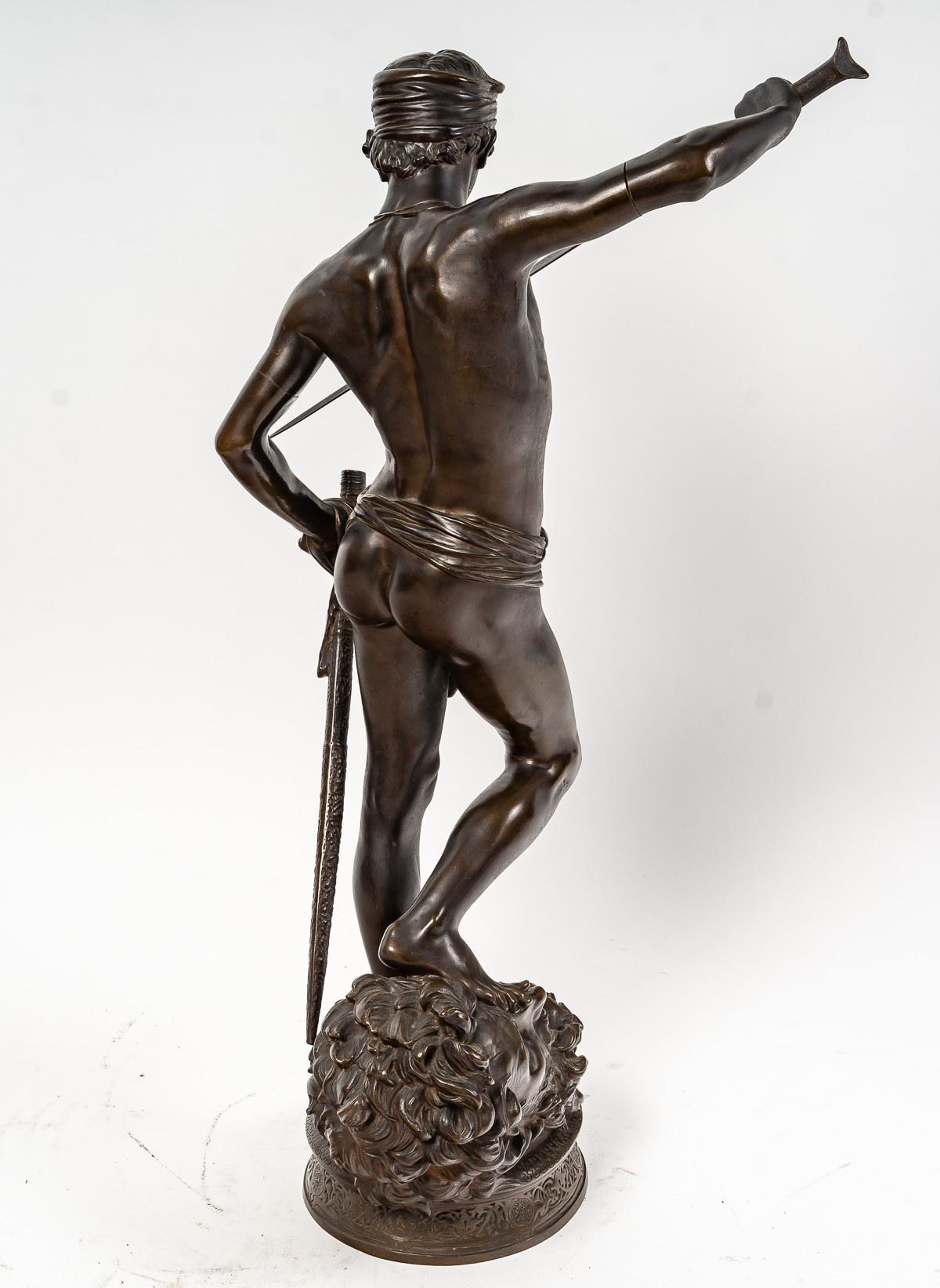 Bronzo Scultura di David Vainqueur, periodo di Napoleone III in vendita