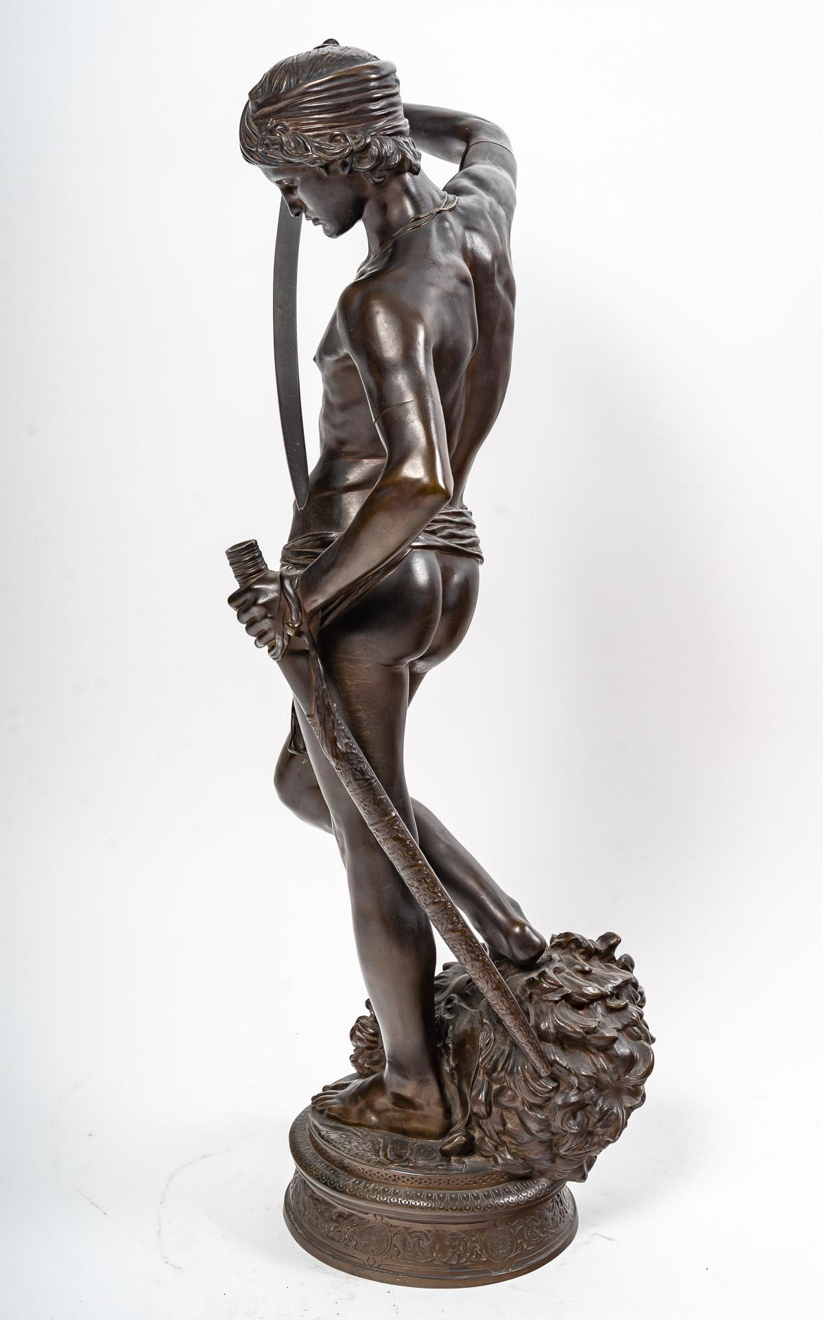 Sculpture de David Vainqueur, Période Napoléon III en vente 2