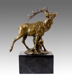 Sculpture of Deer Bronze, The Bellowing Stag