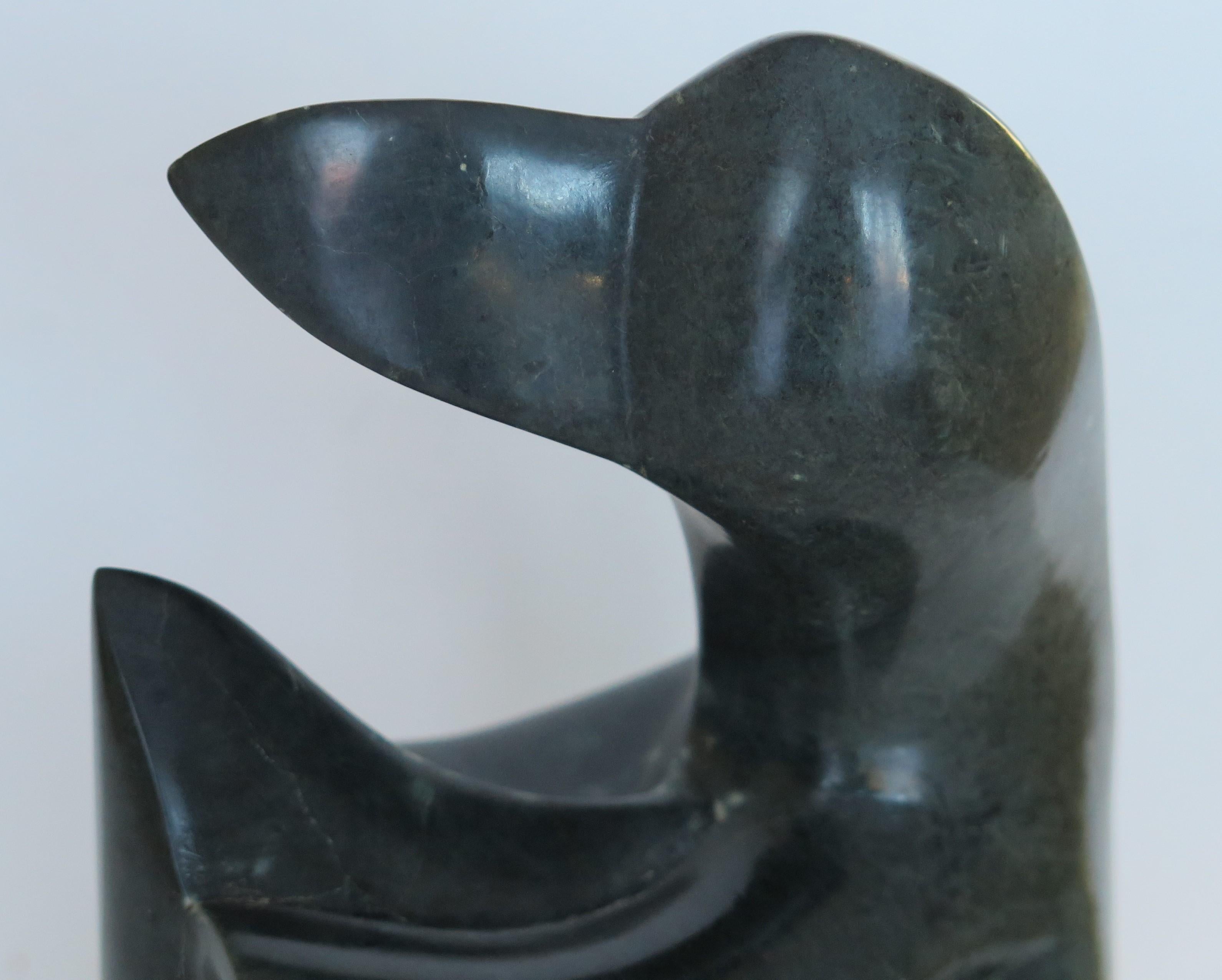 20ième siècle Sculpture cubiste de canard en pierre de granit lourde de 2,5 kg, début du 20ème siècle