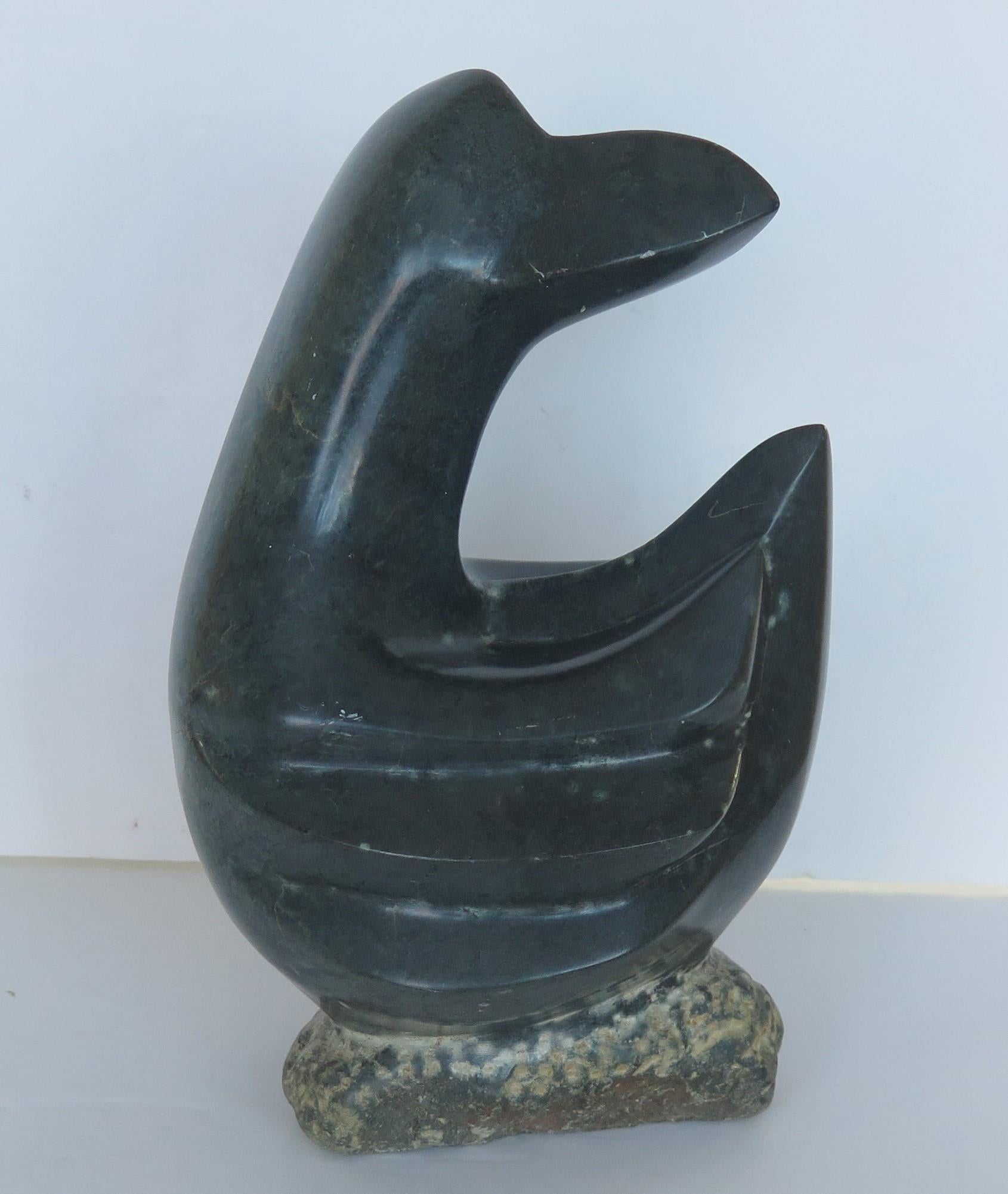 Sculpture cubiste de canard en pierre de granit lourde de 2,5 kg, début du 20ème siècle 1