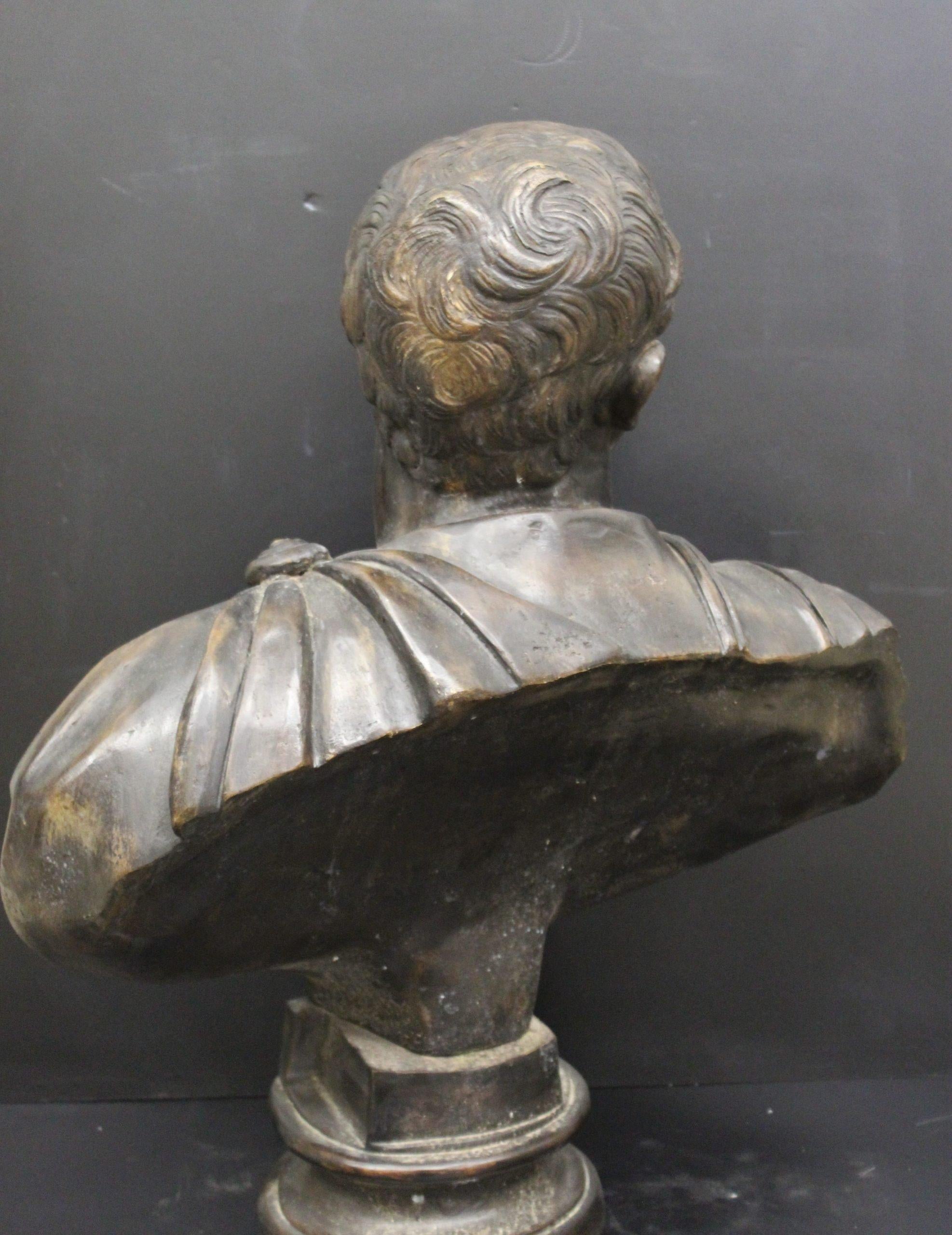 20th Century Sculpture of Emperor Aratus in bronze For Sale