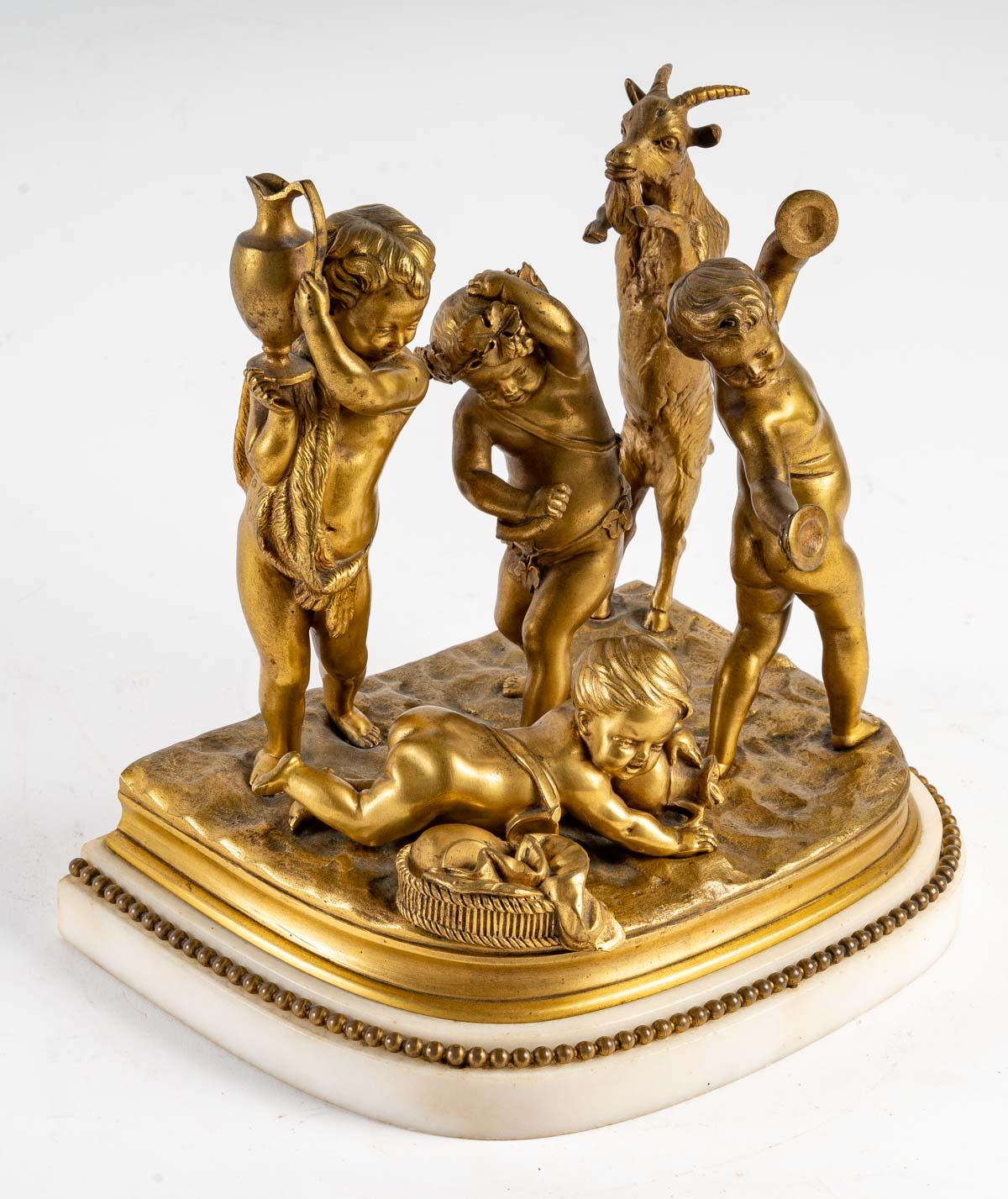 French Sculpture of Four Children by Clodion