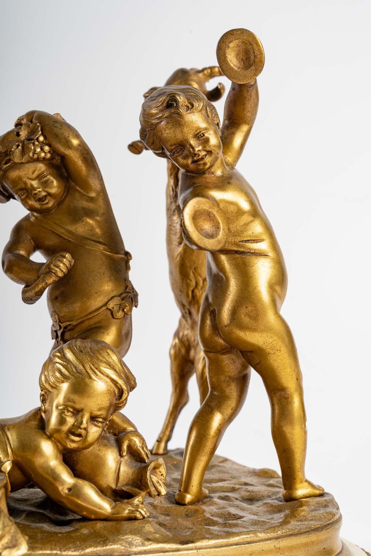 Gilt Sculpture of Four Children by Clodion