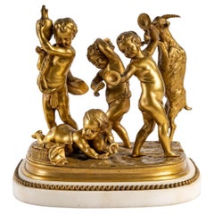 Sculpture de quatre enfants par Clodion