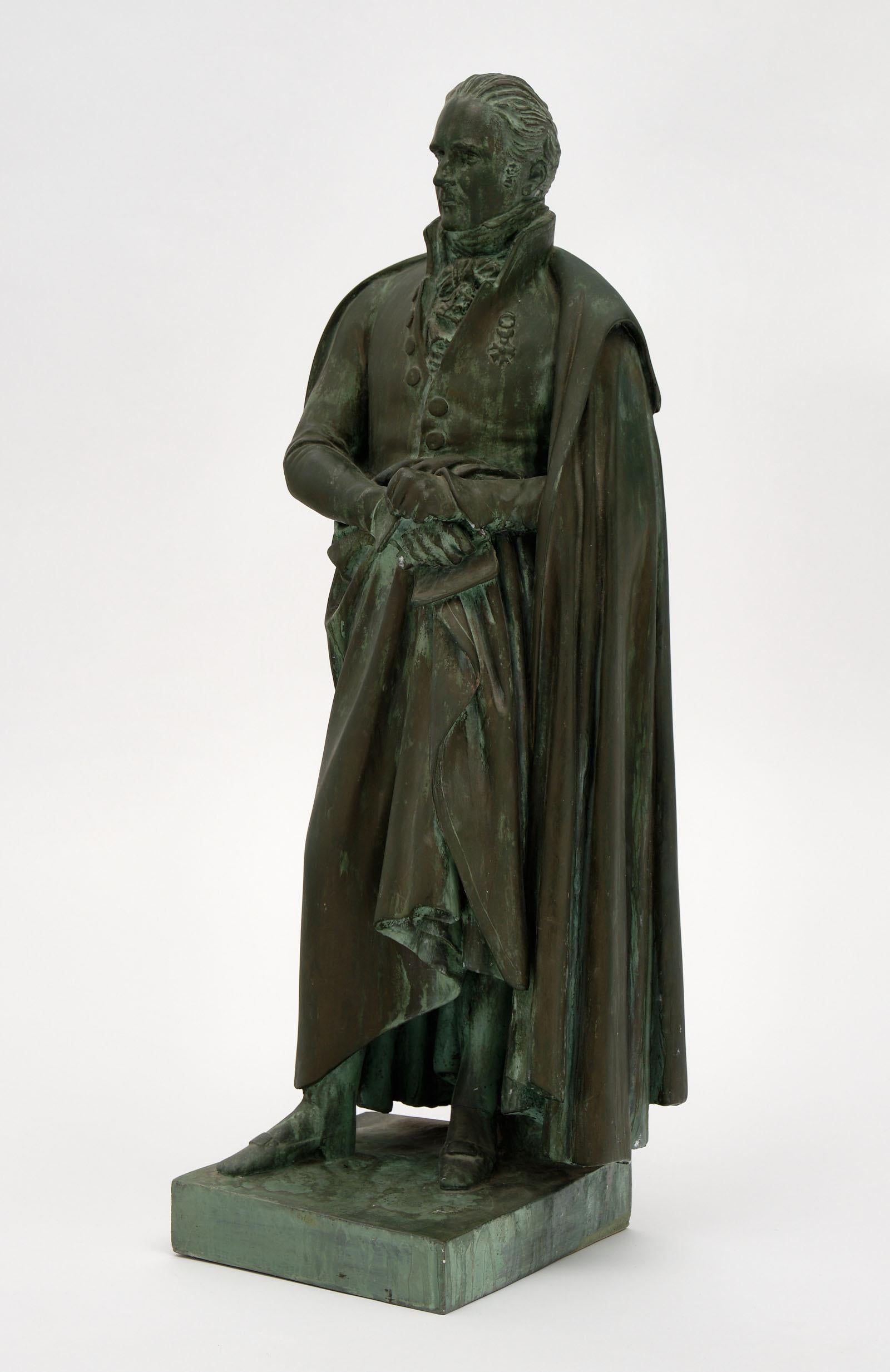 Sculpture of French Empire general made of terracotta with a bronze patina.