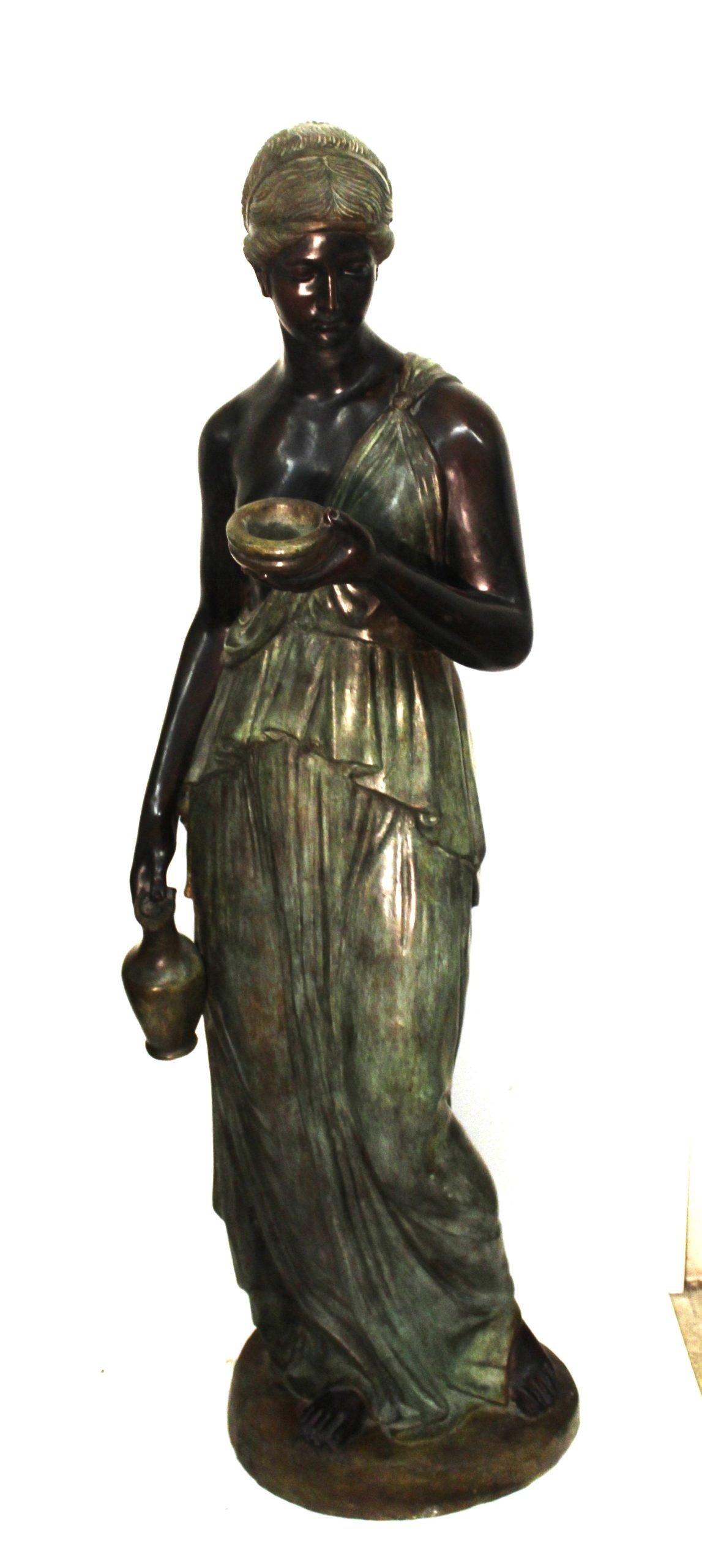 Bronzo Scultura di Ebe, dal modello di Thorwaldse h162 cm in vendita