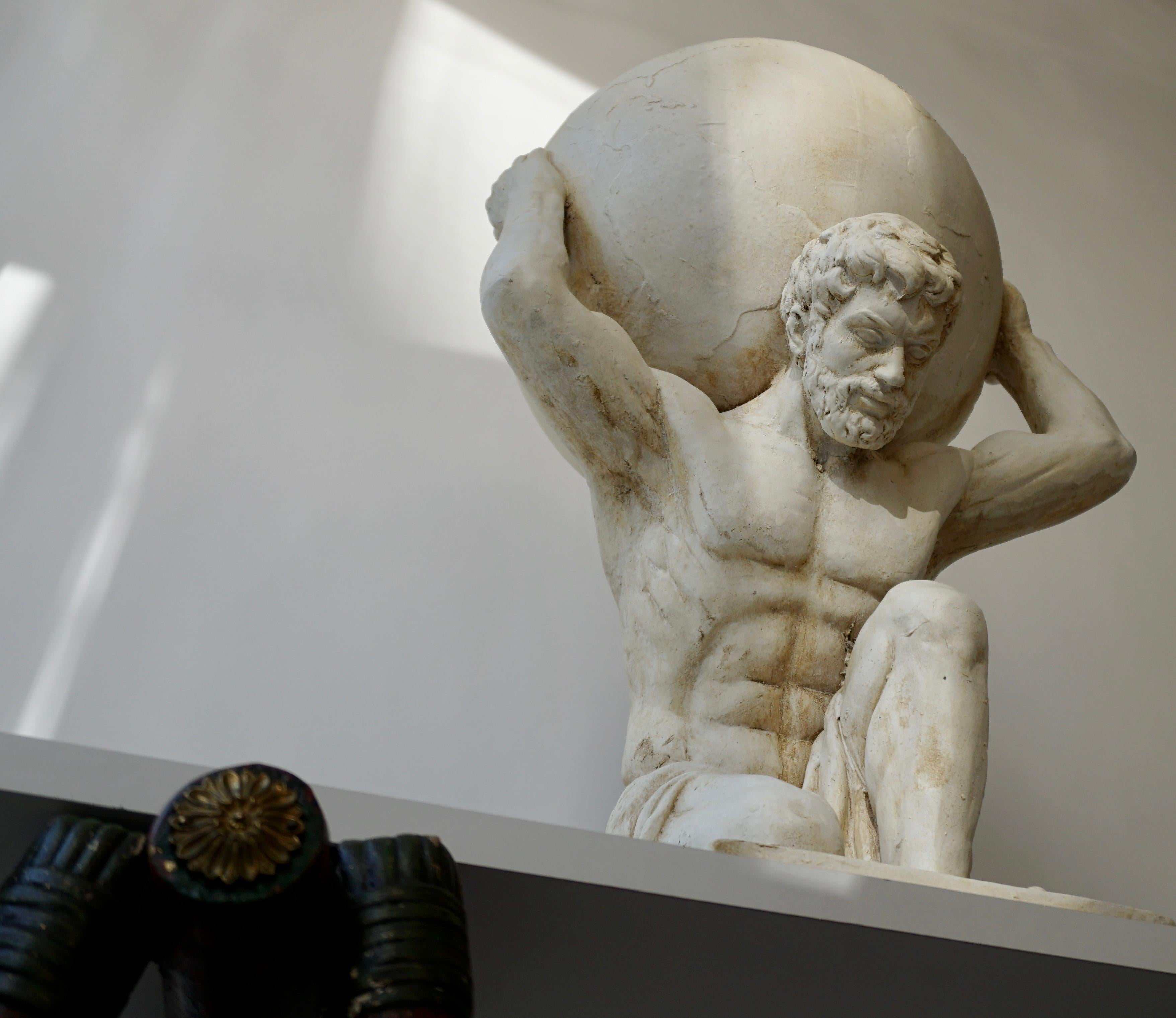 Gesso Sculpture of Hercules Bearing the World after Antonio Canova