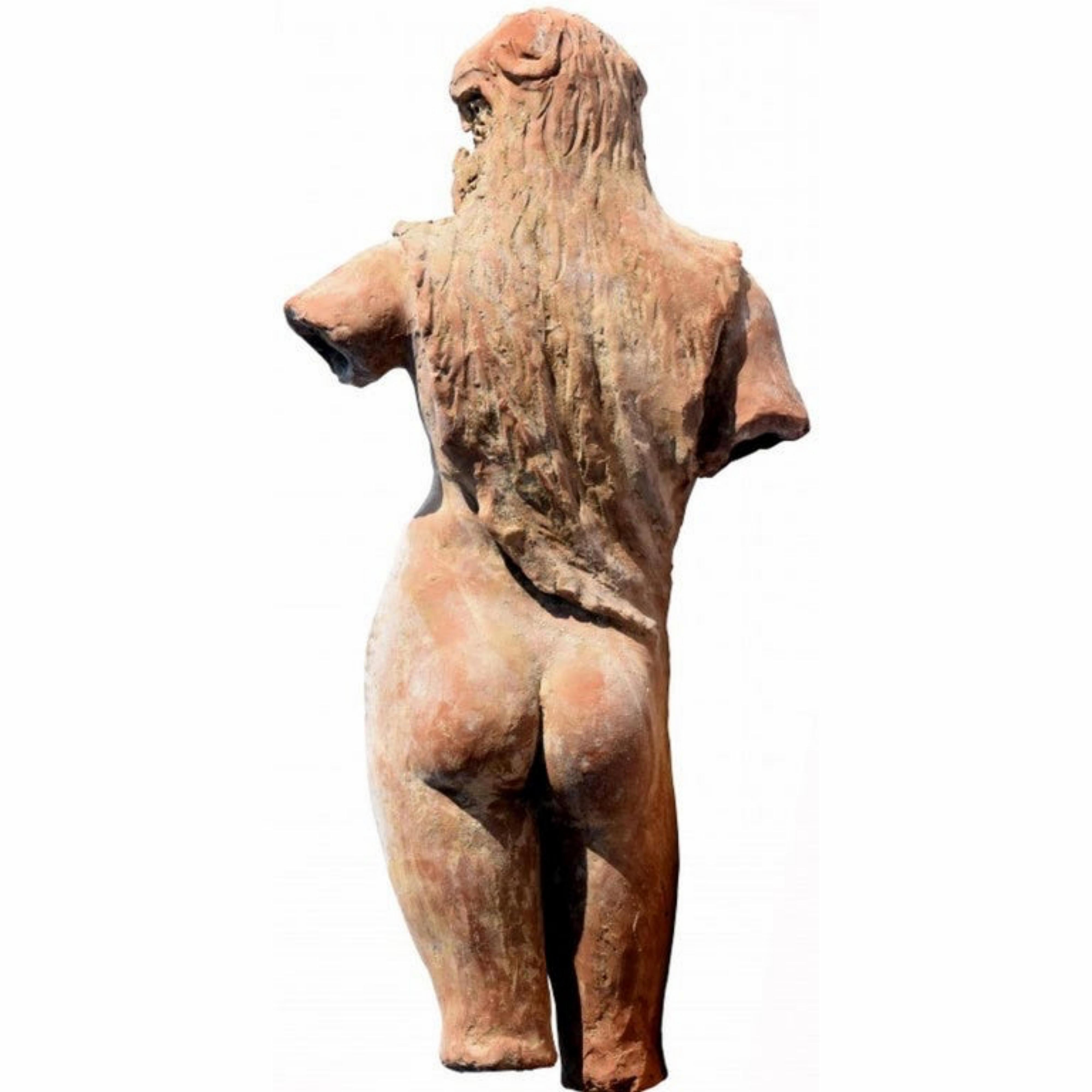 Fait main Sculpture d'Hercule en terre cuite d'exemplaire des musées du Vatican début du 20e siècle en vente