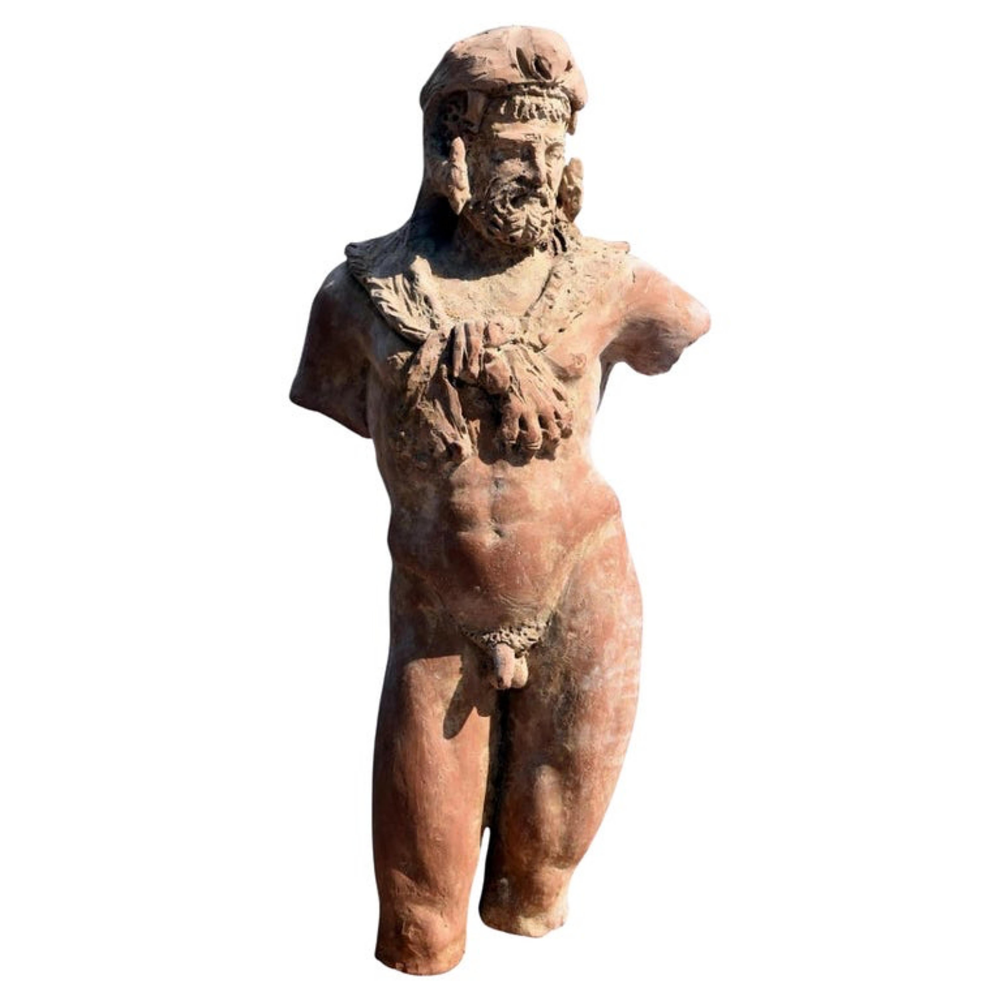 Sculpture of Hercules in Terracotta Copy of Vatican Museums Early 20th Century In Good Condition For Sale In Madrid, ES