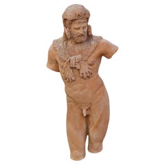 Sculpture of Hercules in Terracotta Copy of Vatican Museums Early 20th Century