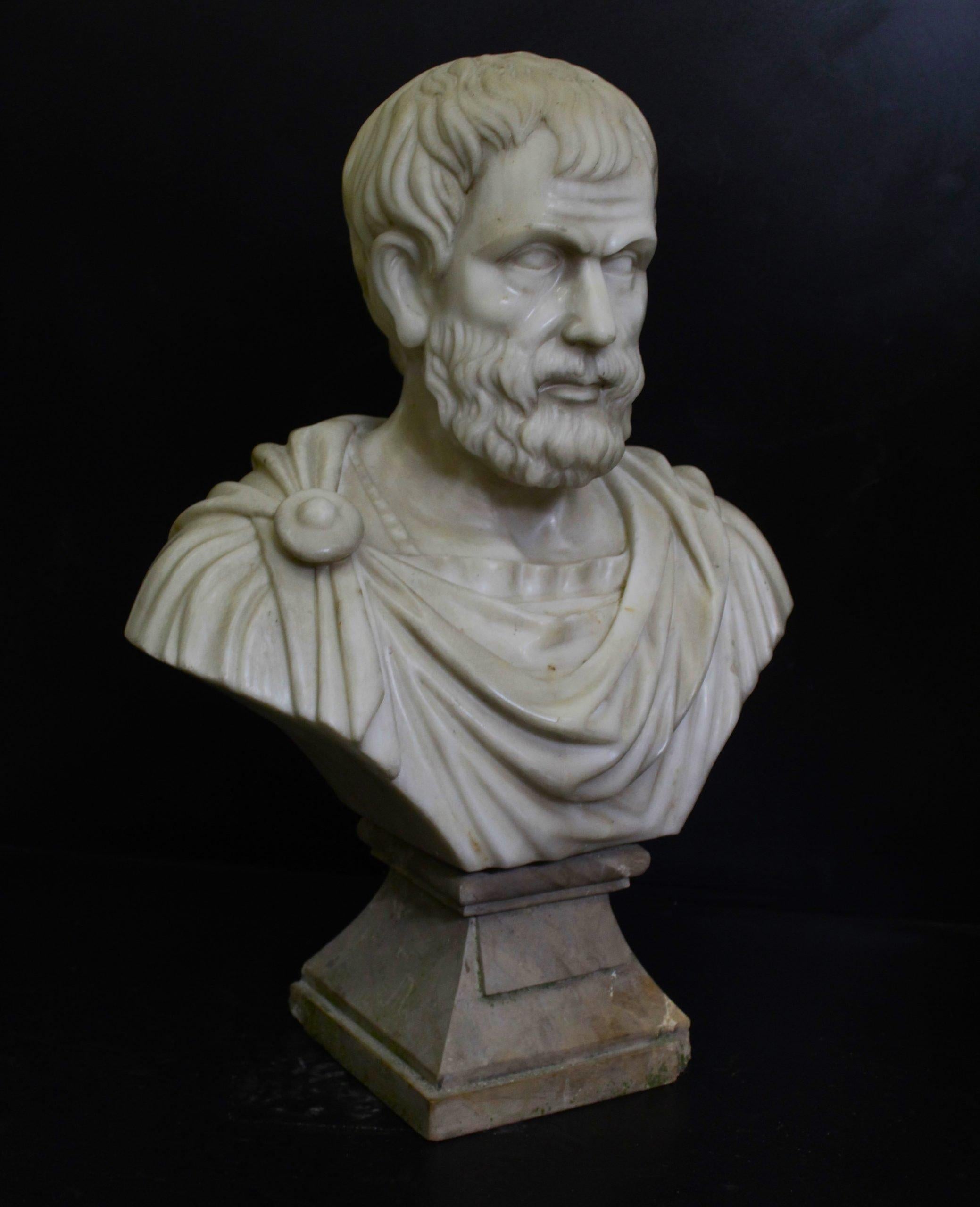 Sculpture of Hippocrates, marble sculpture, Hippocrates, Carrara marble bust In Good Condition For Sale In Rome, IT