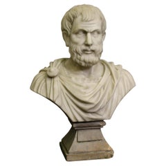 Vintage Sculpture of Hippocrates, marble sculpture, Hippocrates, Carrara marble bust