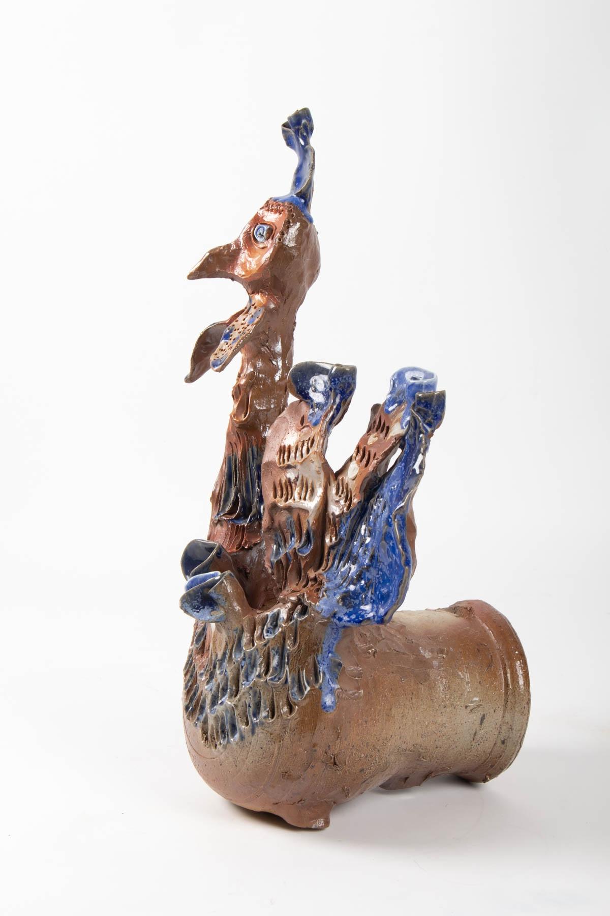 Sculpture of Jean Linard Enamelled Ceramic, 20th Century, 1950-1960 2