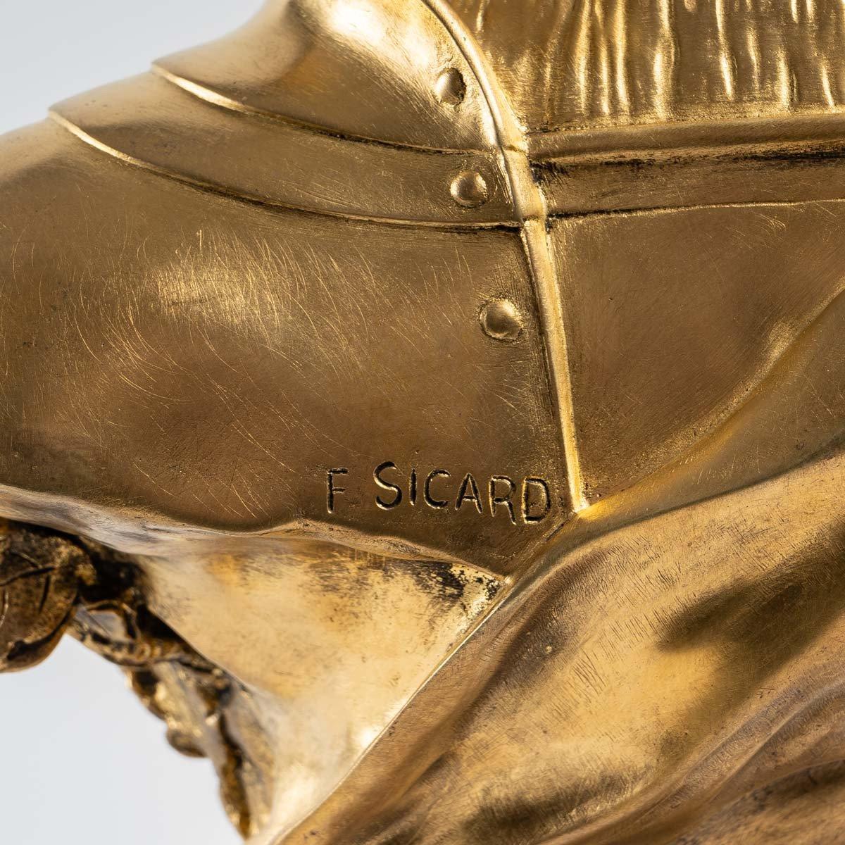 Sculpture of Joan of Arc by François Sicard in gilded bronze 2