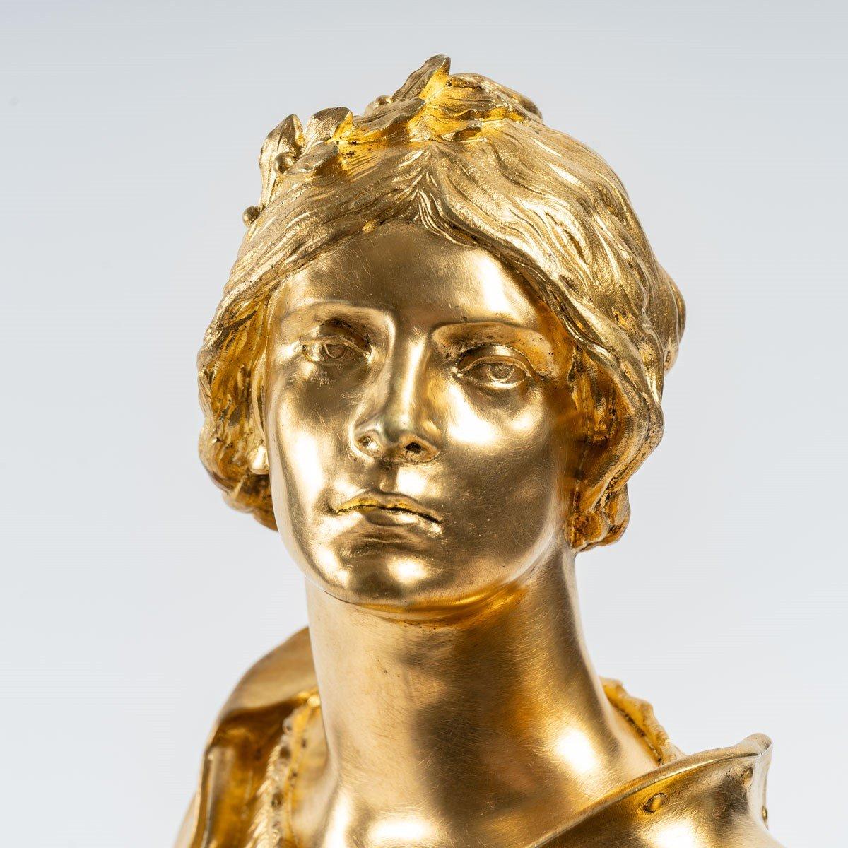 Bronze Sculpture of Joan of Arc by François Sicard in gilded bronze