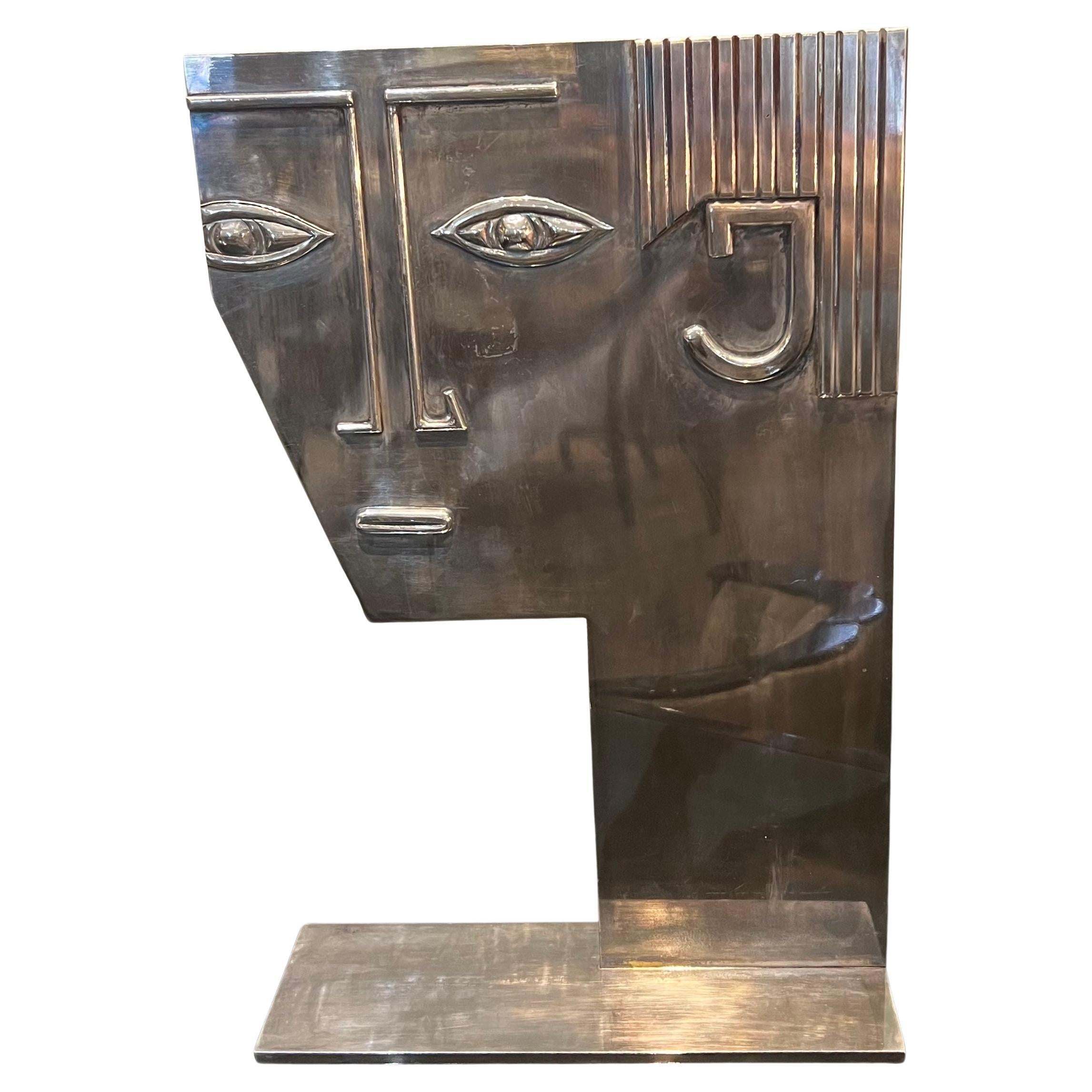 Sculpture de tête d'homme réalisée par Werkstätte Hagenauer Wien