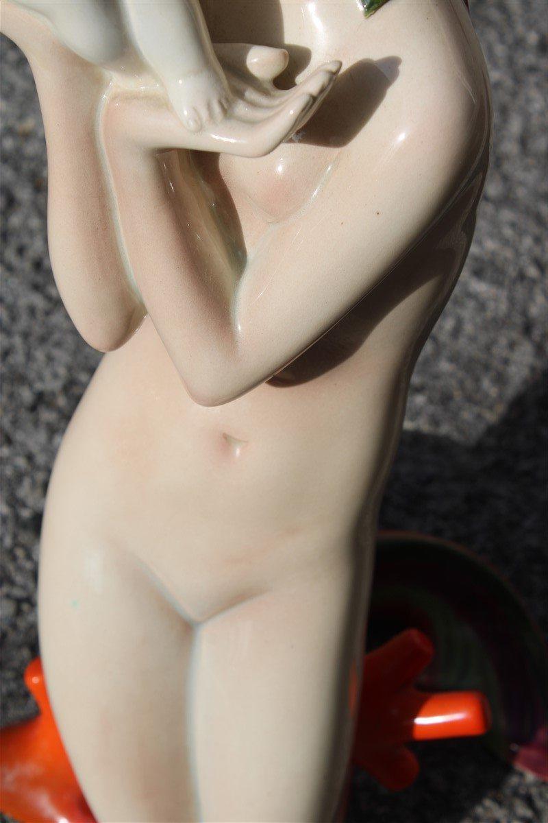 Sculpture of Mother Mermaid 1930 Lenci Italian Design with Child Abele Jacobi In Good Condition For Sale In Palermo, Sicily