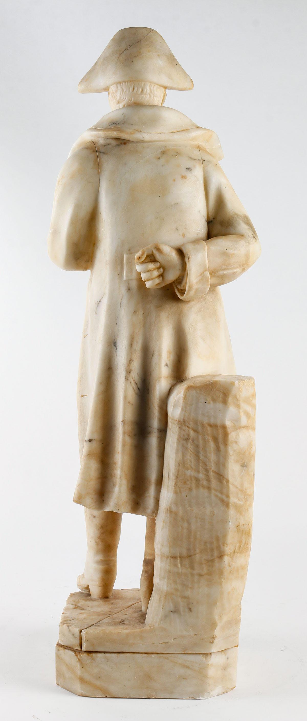 French Sculpture of Napoleon in Alabaster, Early 20th Century.