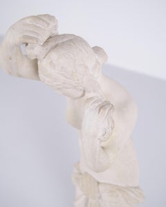 Sculpture Of Partially Undressed Female Figure In Biscuit Porcelain From 1920s