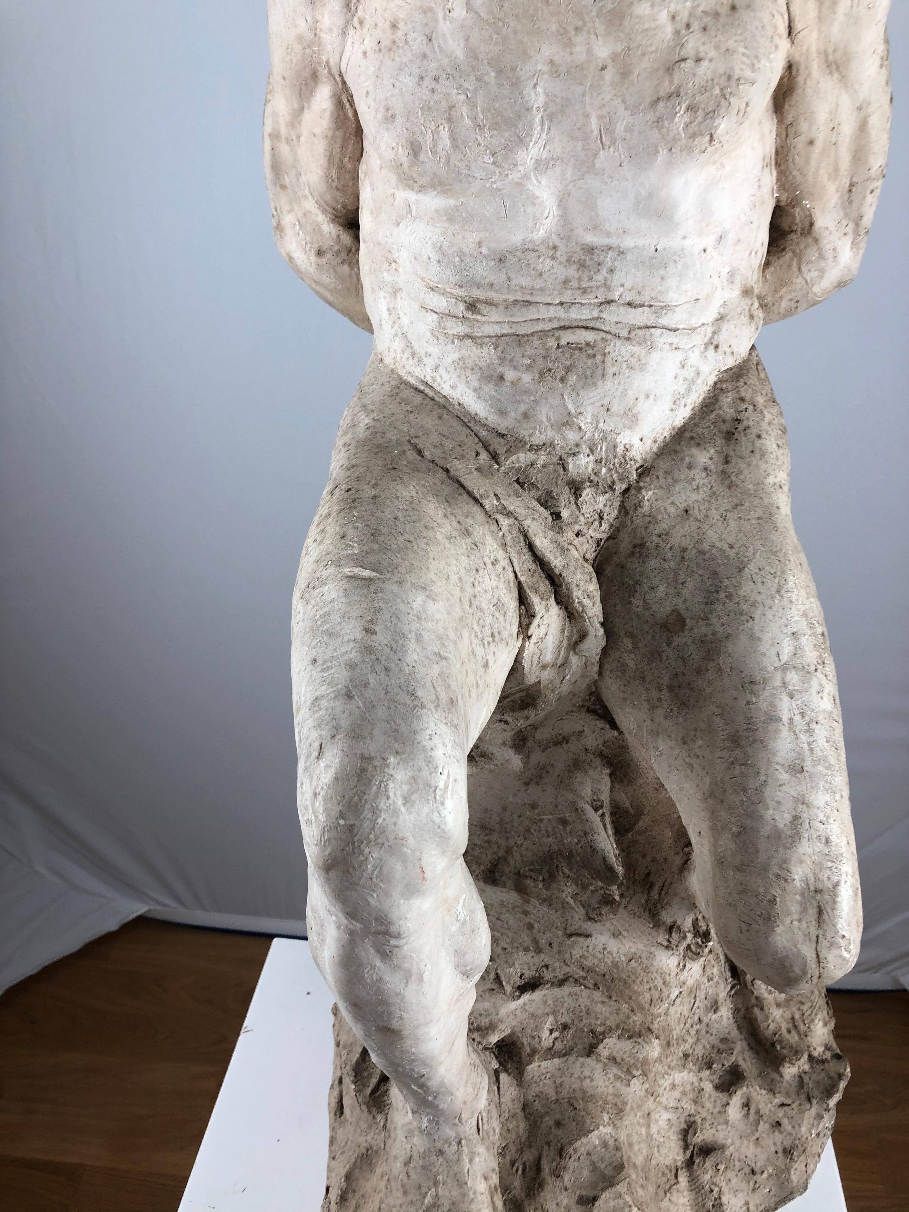 French Sculpture of Plaster, signed Gallé and dated -93 (1893) For Sale