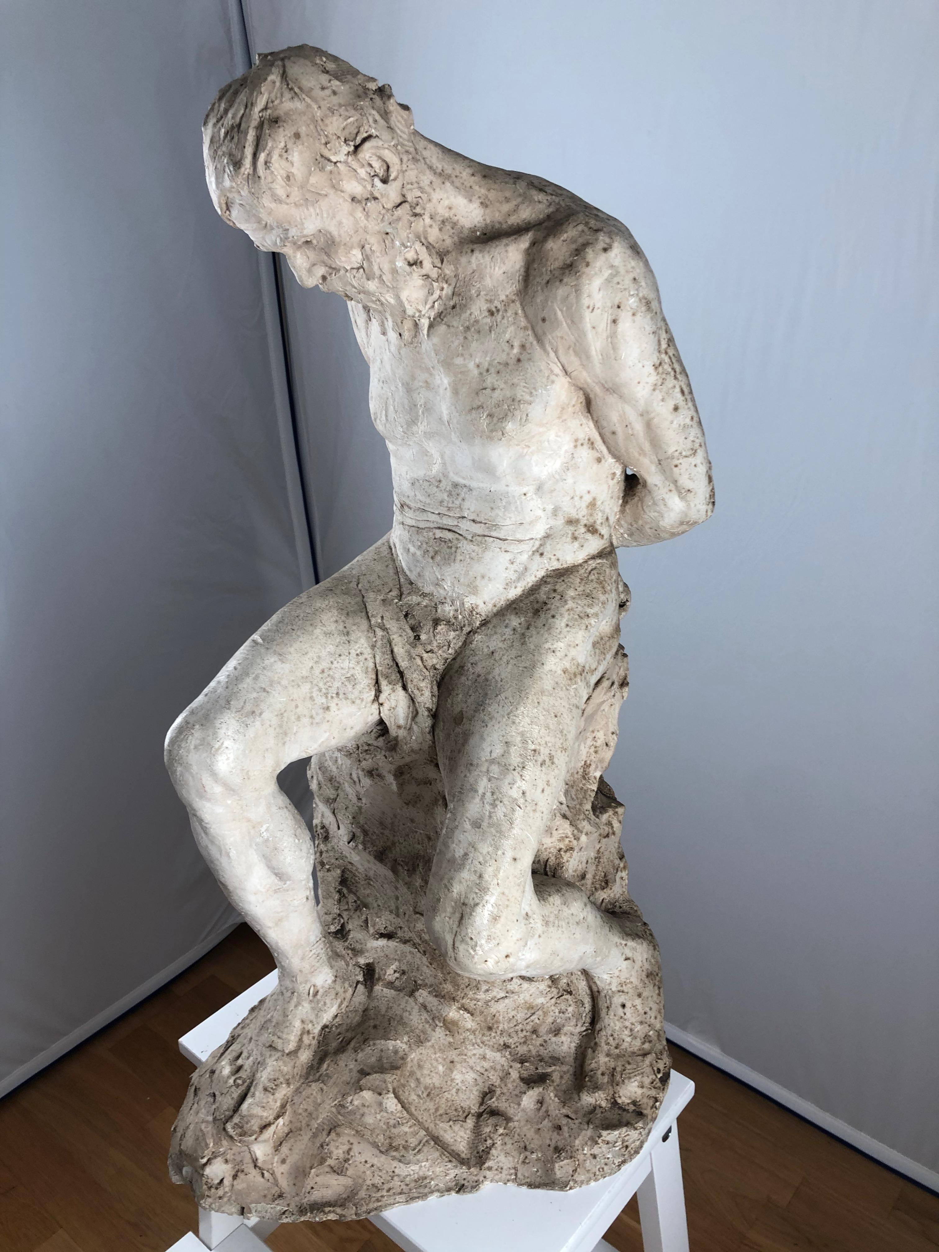 Sculpture of Plaster, signed Gallé and dated -93 (1893) In Good Condition For Sale In Stockholm, SE