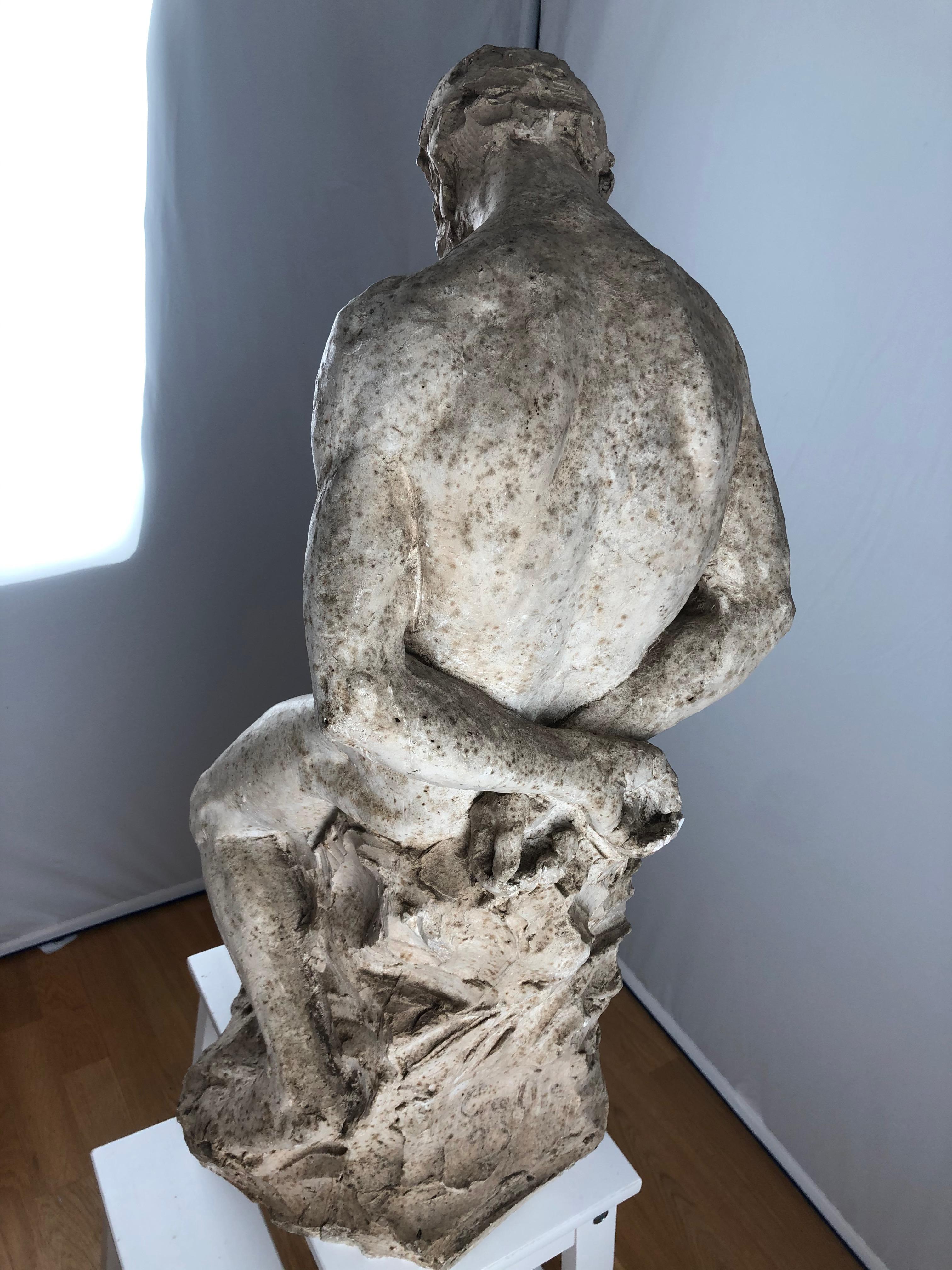 Sculpture of Plaster, signed Gallé and dated -93 (1893) For Sale 2