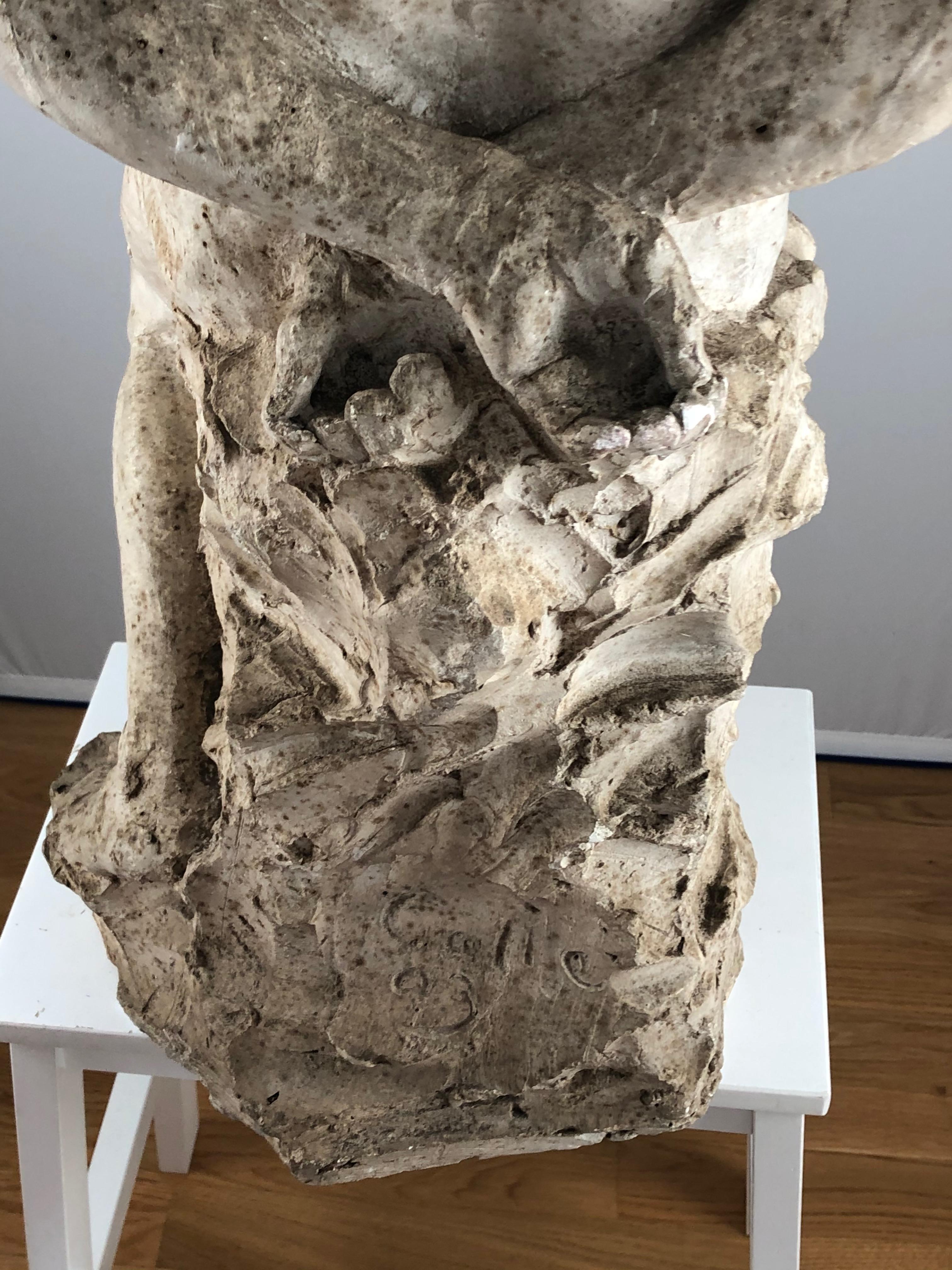 Sculpture of Plaster, signed Gallé and dated -93 (1893) For Sale 4