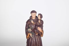 Sculpture of Saint Anthony With the Child, in Ceramic