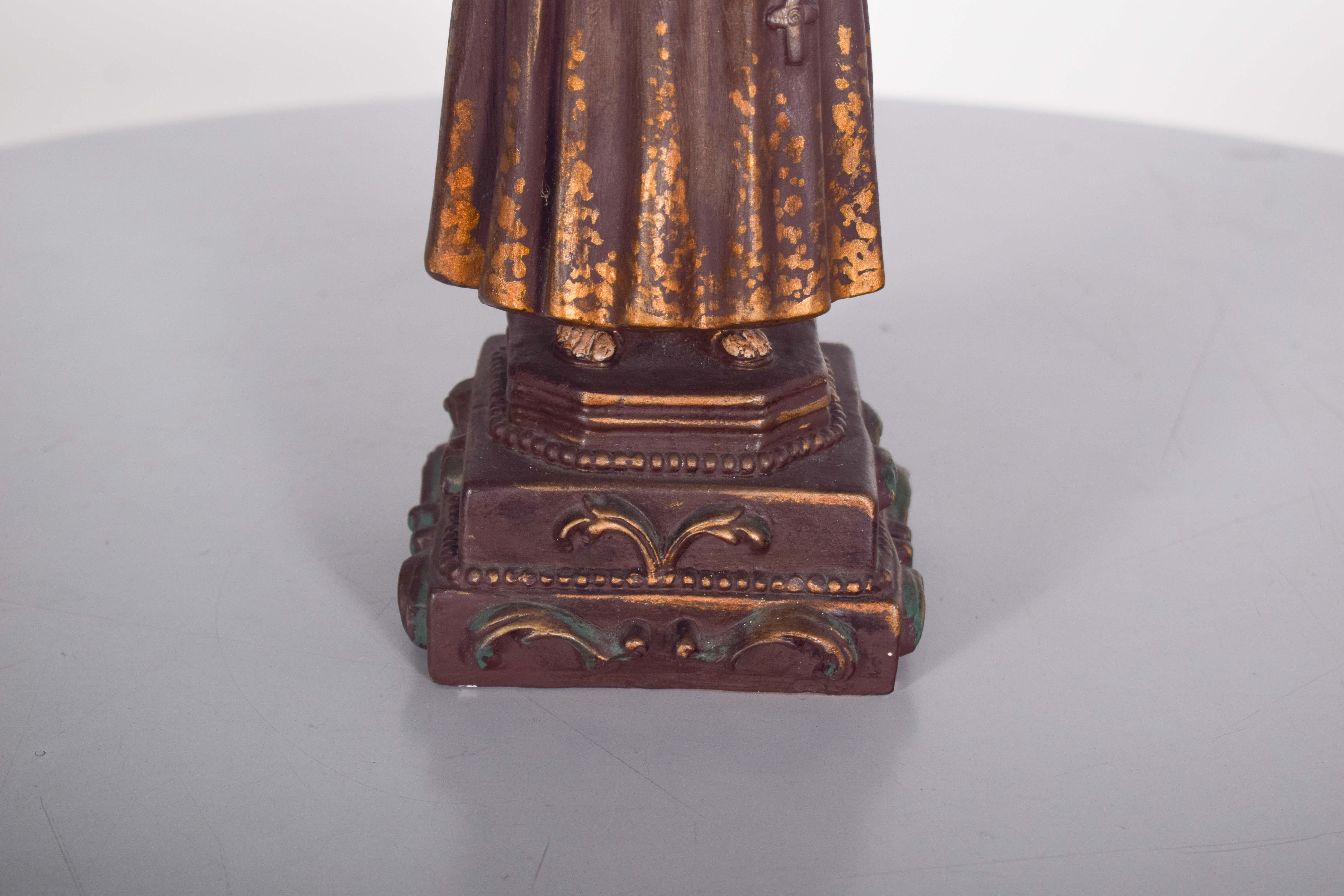 Rococò Scultura di Sant'Antonio con il Bambino, in ceramica in vendita