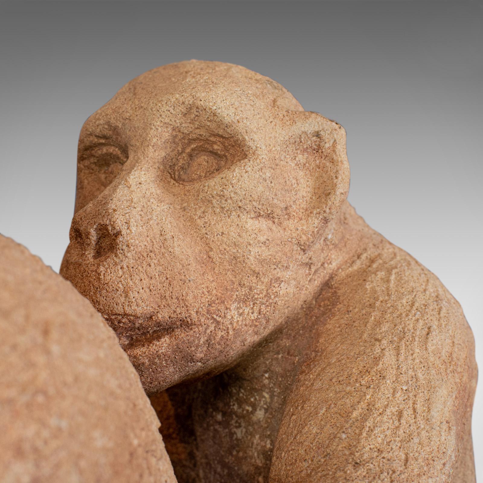 Sculpture of Sitting Macaques, English, Bath Stone, Dominic Hurley For Sale 4
