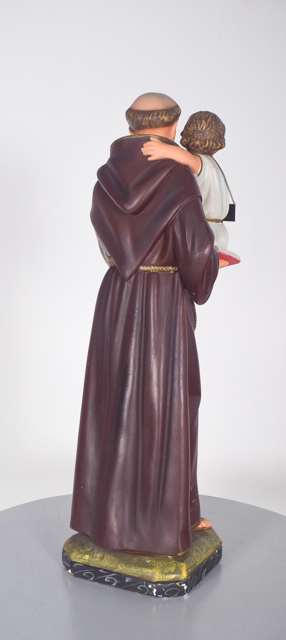 Sculpture of St Anthony with Child in Pottery In Fair Condition For Sale In Lisboa, Lisboa