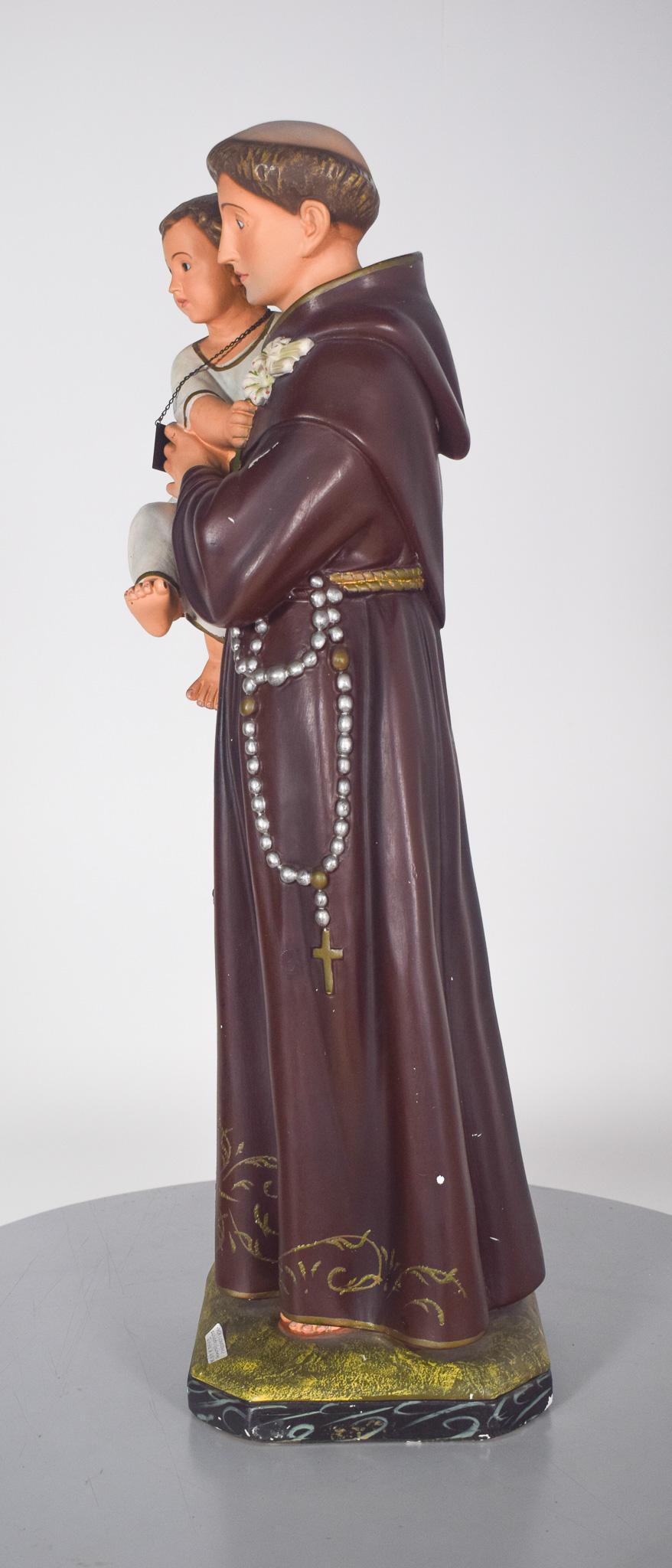 Sculpture of St Anthony with Child in Pottery For Sale 1