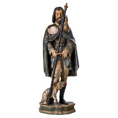 Sculpture de St. Roch avec chien