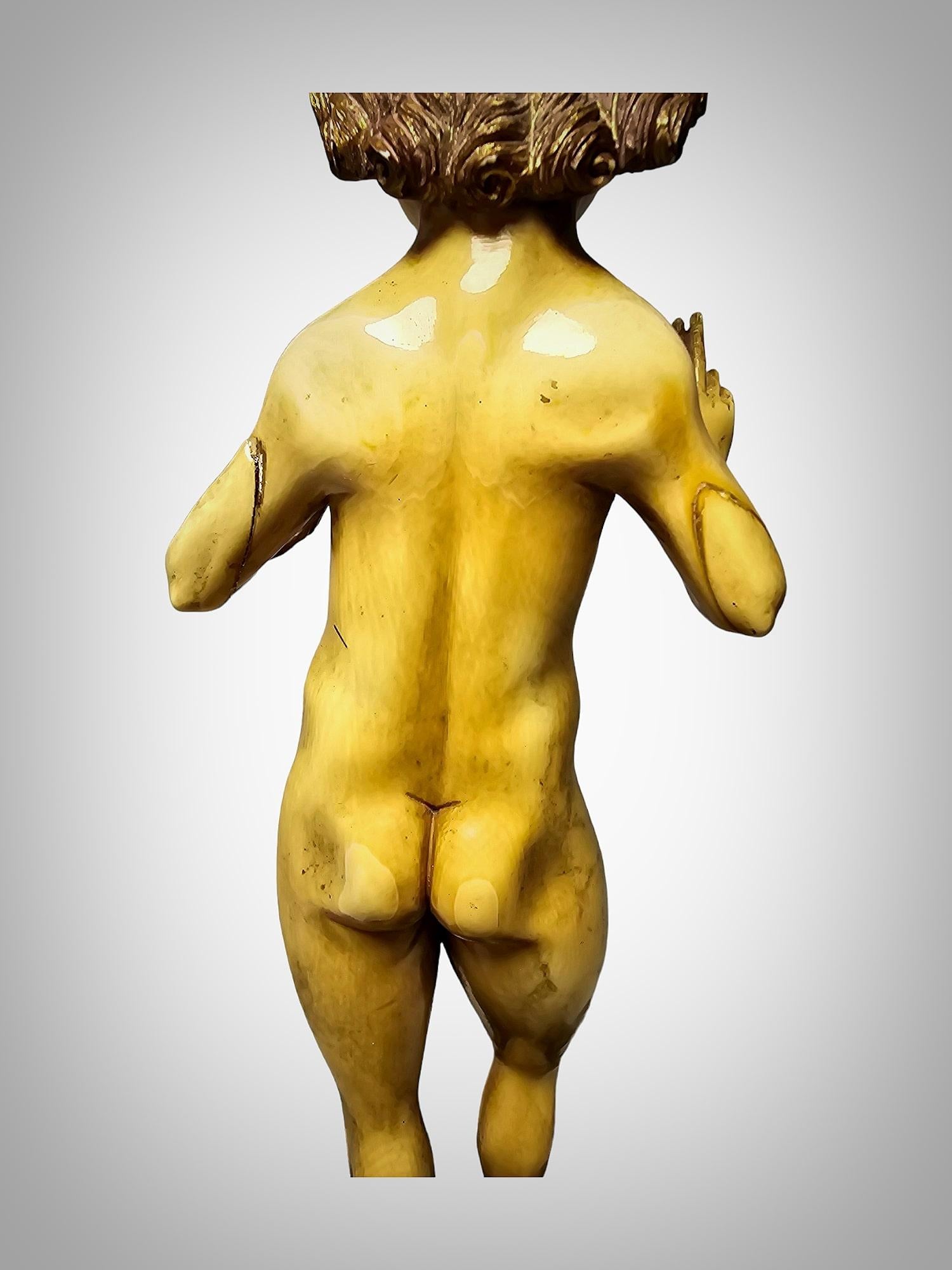 Sculpture of the Infant Jesus as Salvator Mundi - School of Mechelen, 15th-16th  For Sale 3