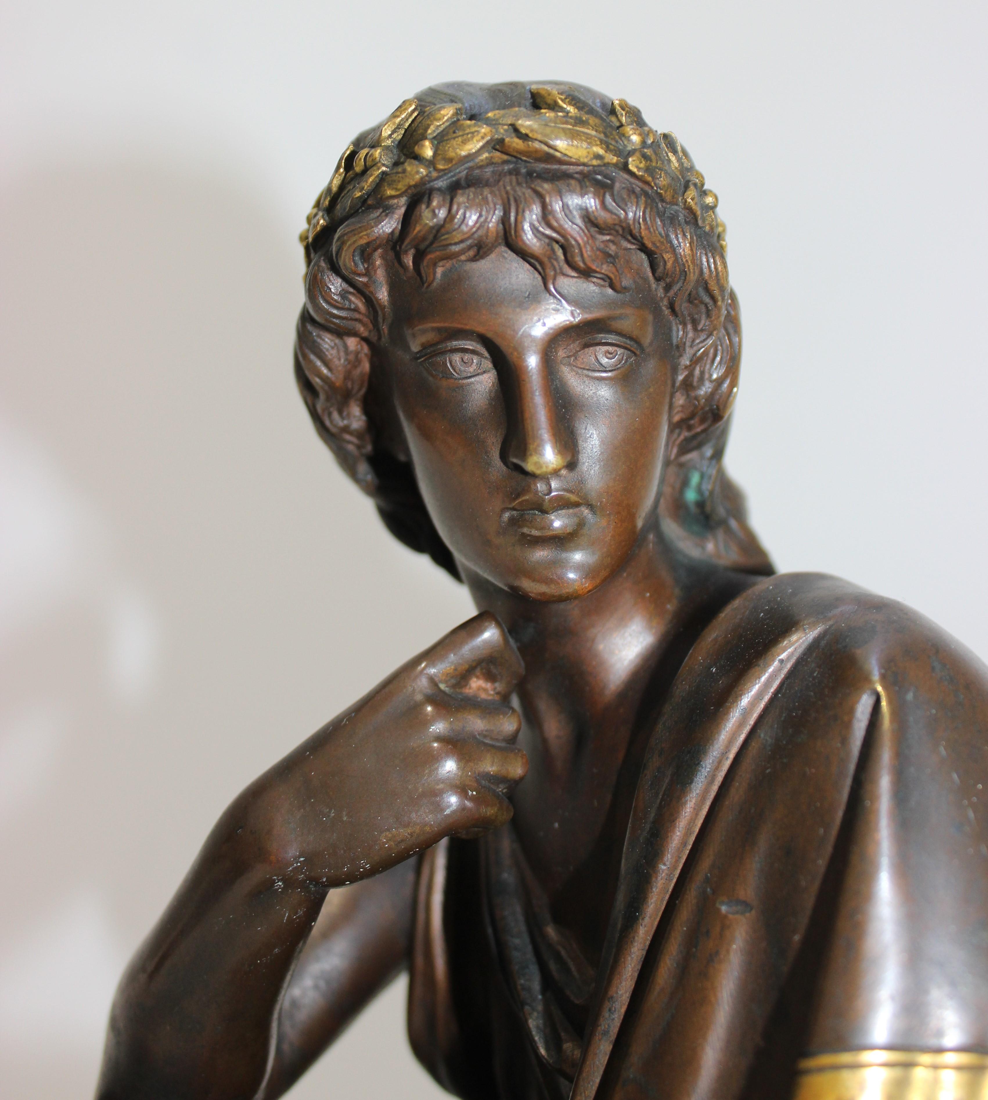 Français Sculpture du poète romain Virgile d'après Albert-Ernest Carrier-Belleuse en vente