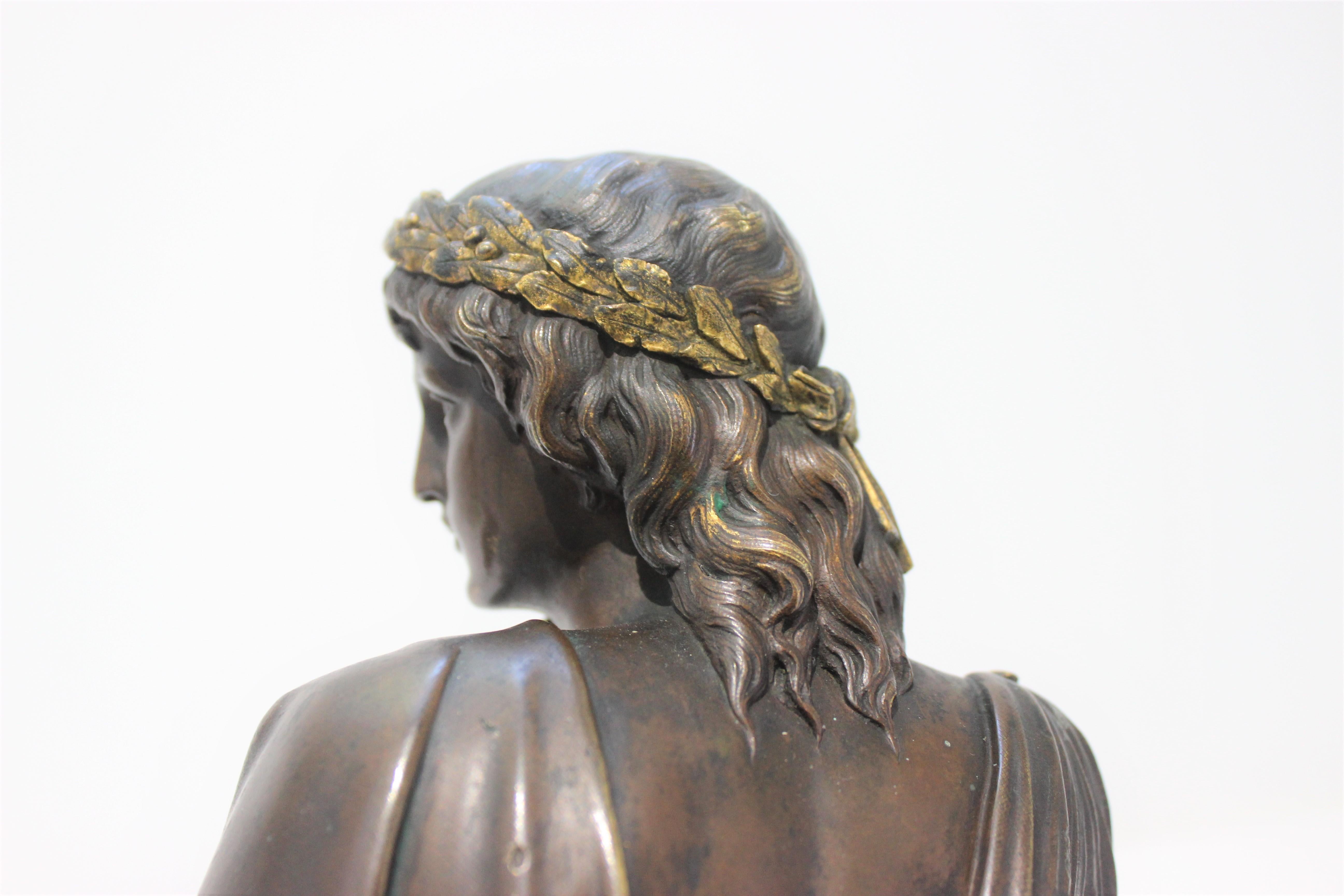 Neoclassical Revival Sculpture of the Roman Poet Virgil after Albert-Ernest Carrier-Belleuse For Sale