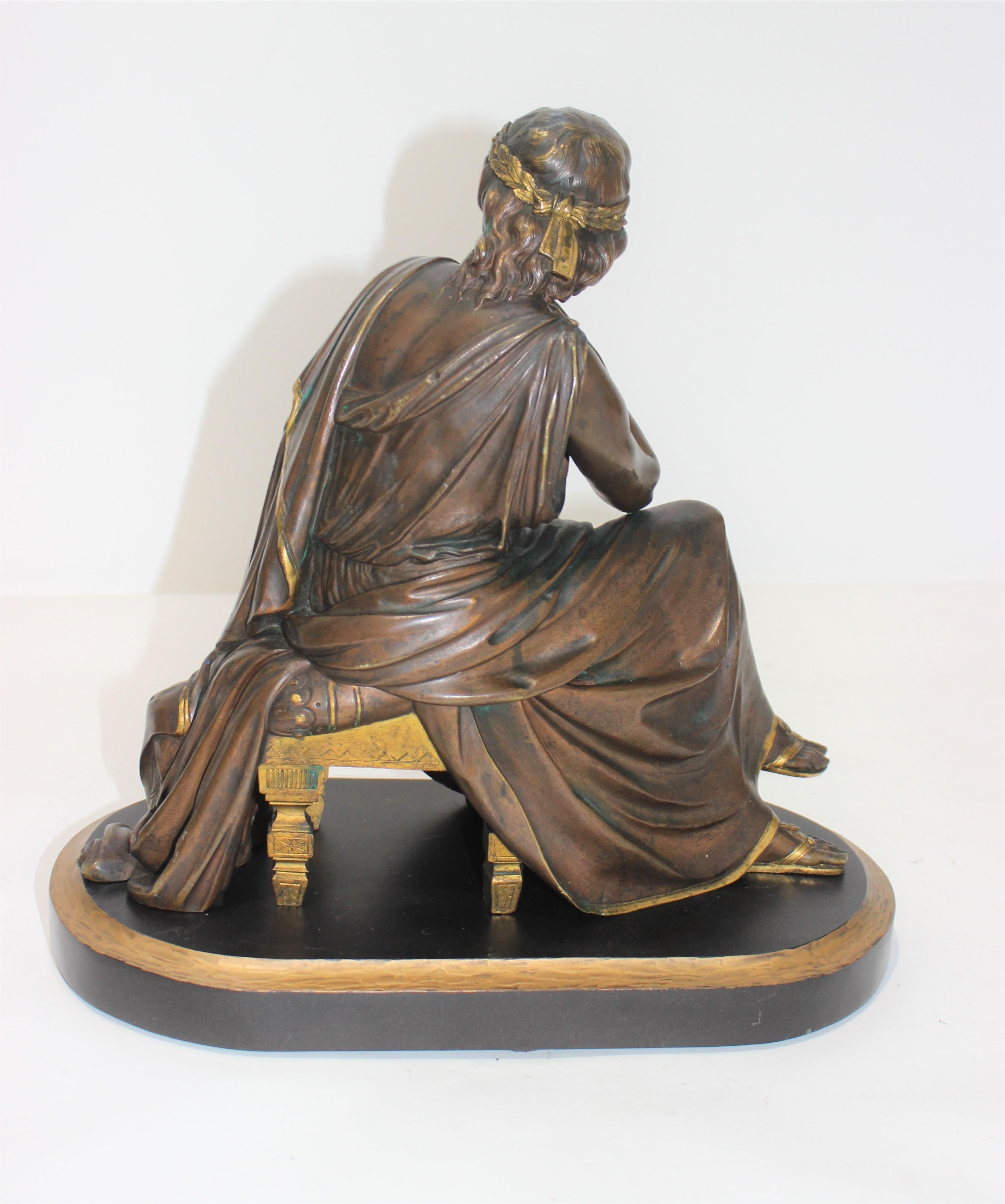 Skulptur des römischen Dichters Virgil nach Albert-Ernest Carrier-Belleuse (19. Jahrhundert) im Angebot