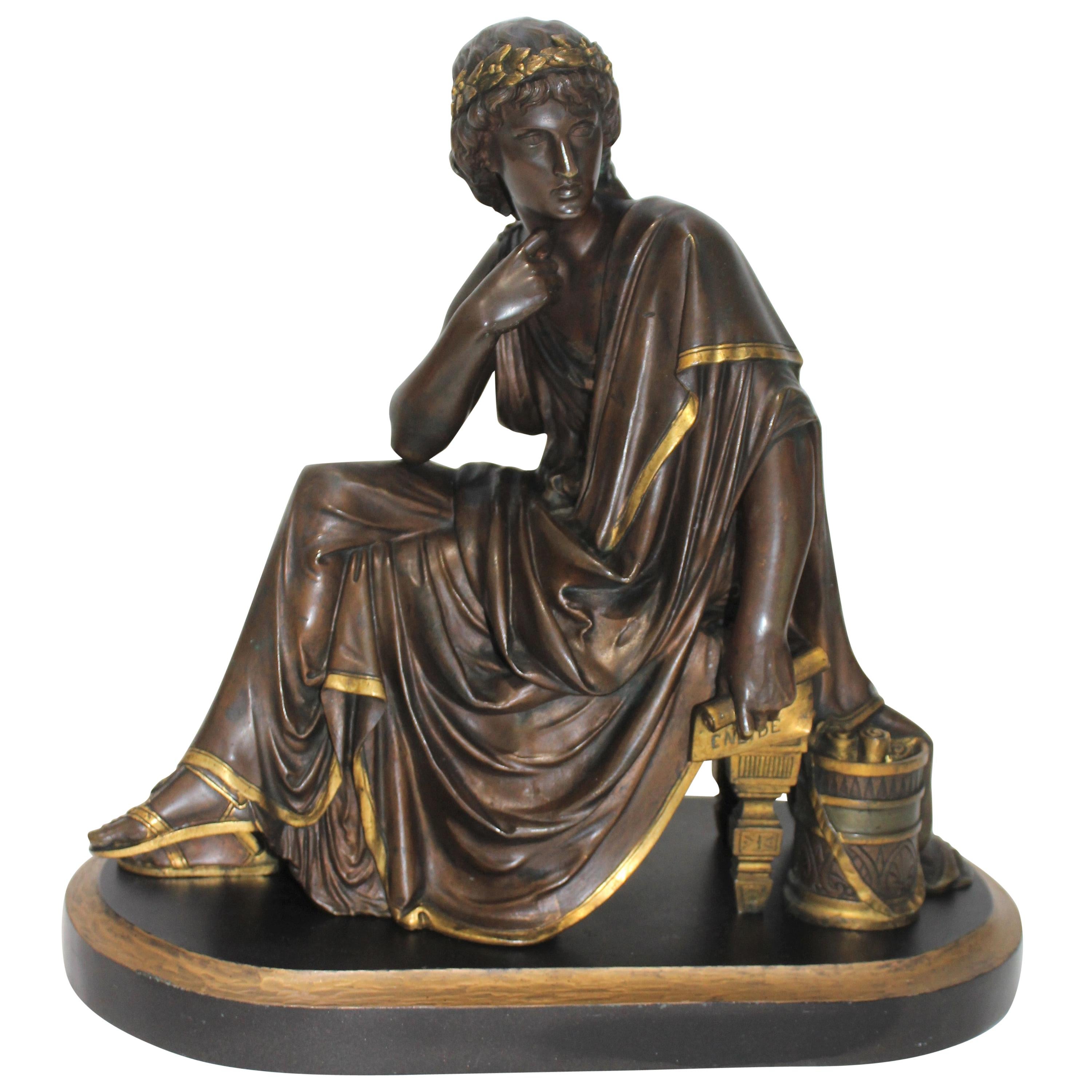 Skulptur des römischen Dichters Virgil nach Albert-Ernest Carrier-Belleuse im Angebot