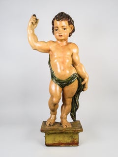 Sculpture of the triumphant Christ Child, carved and polychromed wood, Spanish