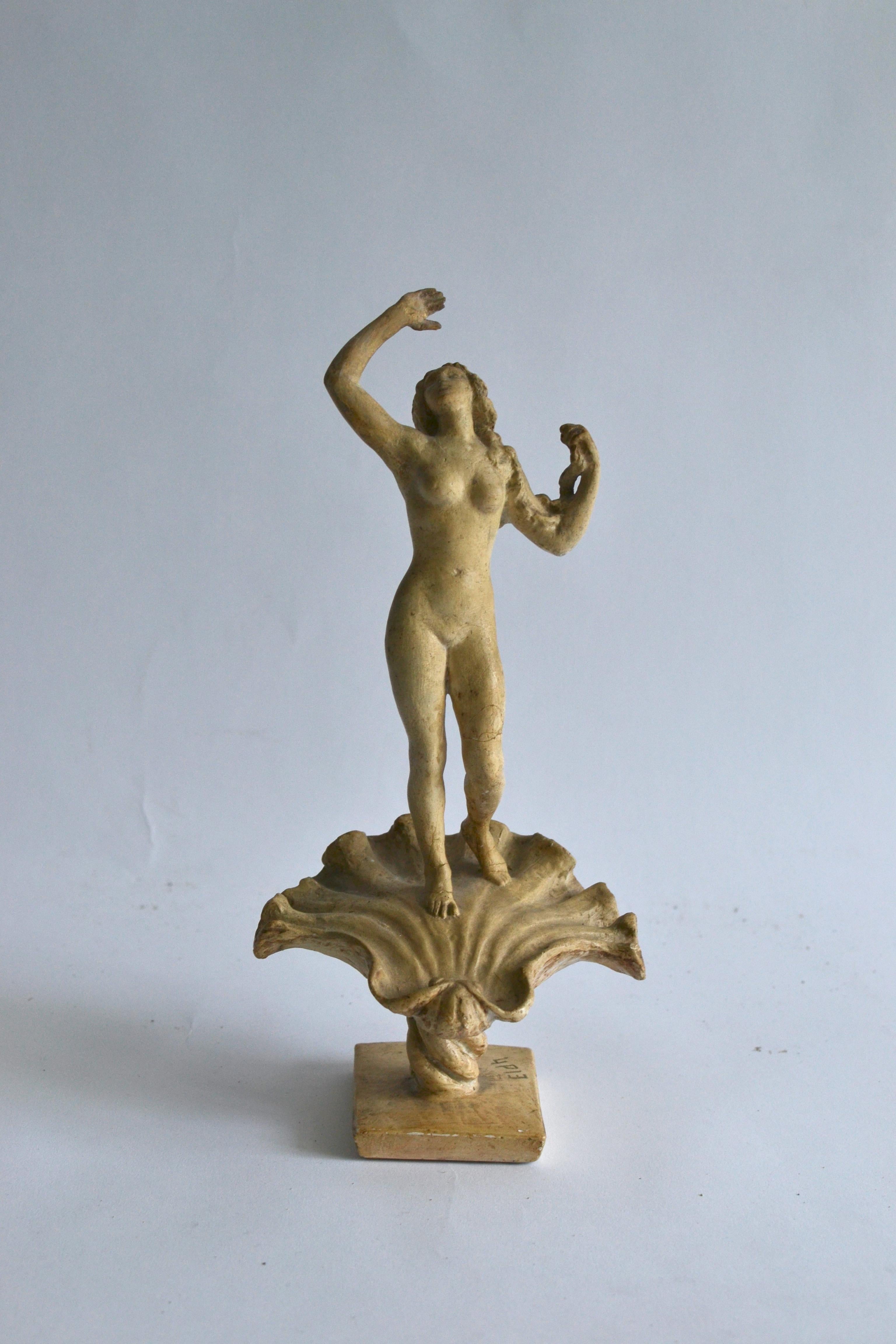 A patinated plaster sculpture study of Venus by Carl Eldh (1873-1954). Signed 