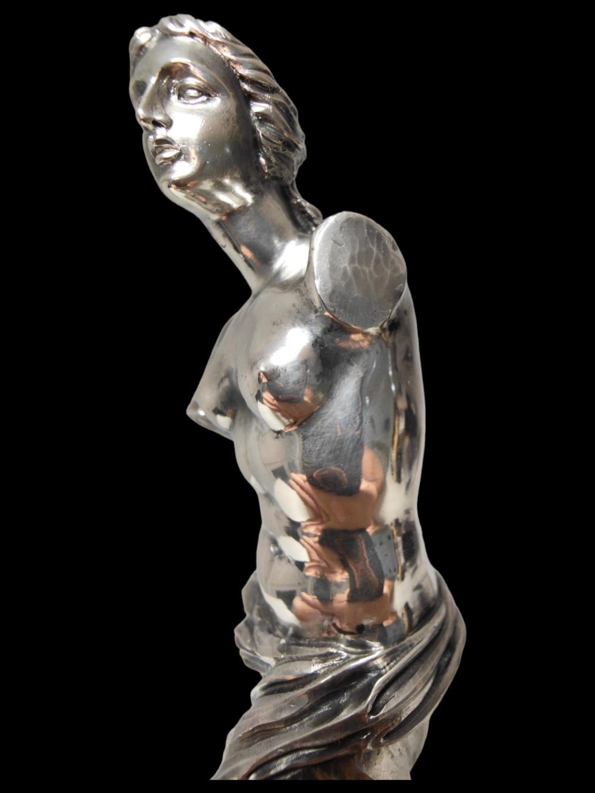 Sculpture of Venus in Solid Silver 20th Century For Sale 1