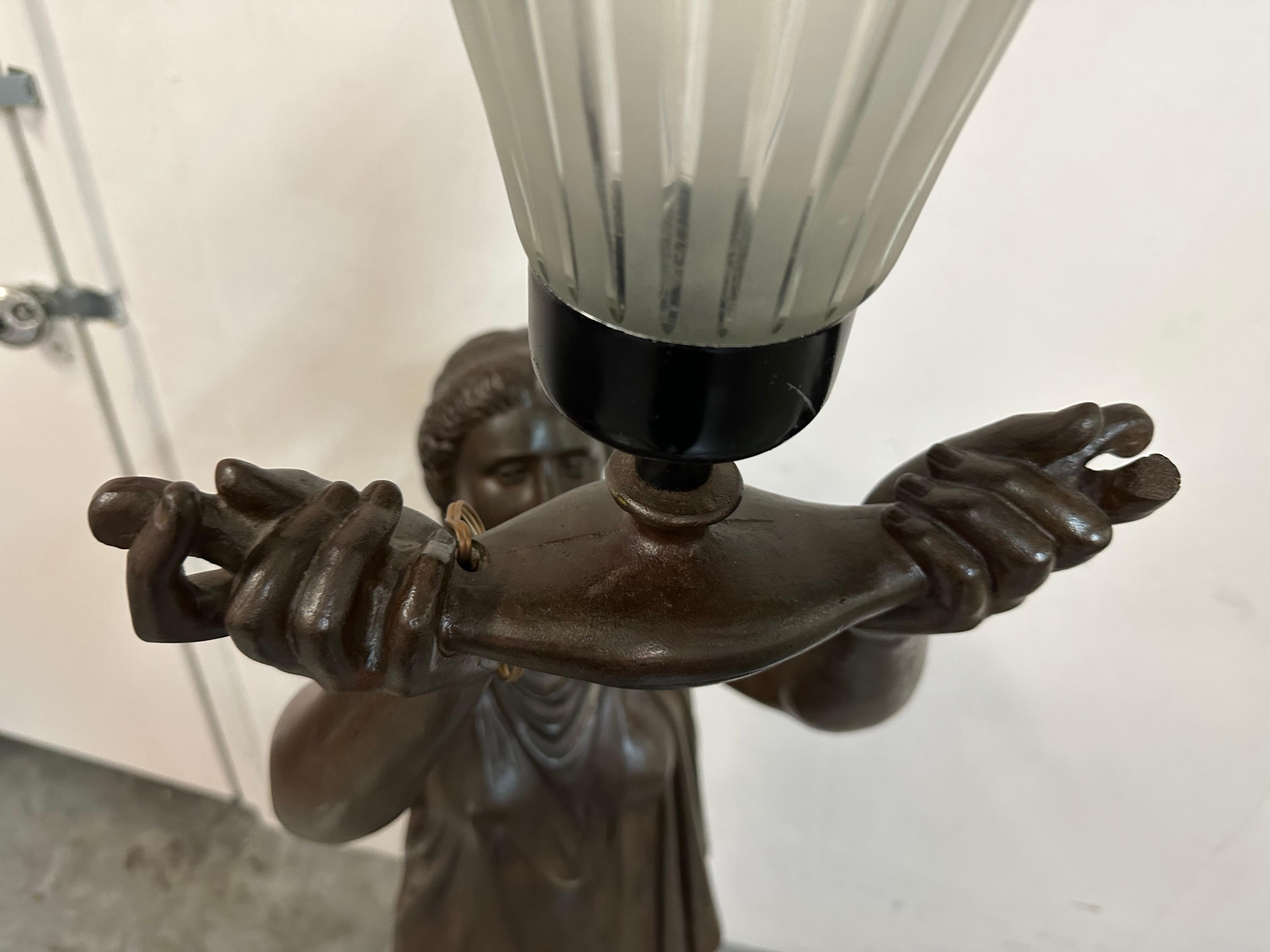 Sculpture of Women with Light by Val D'Osne  For Sale 2