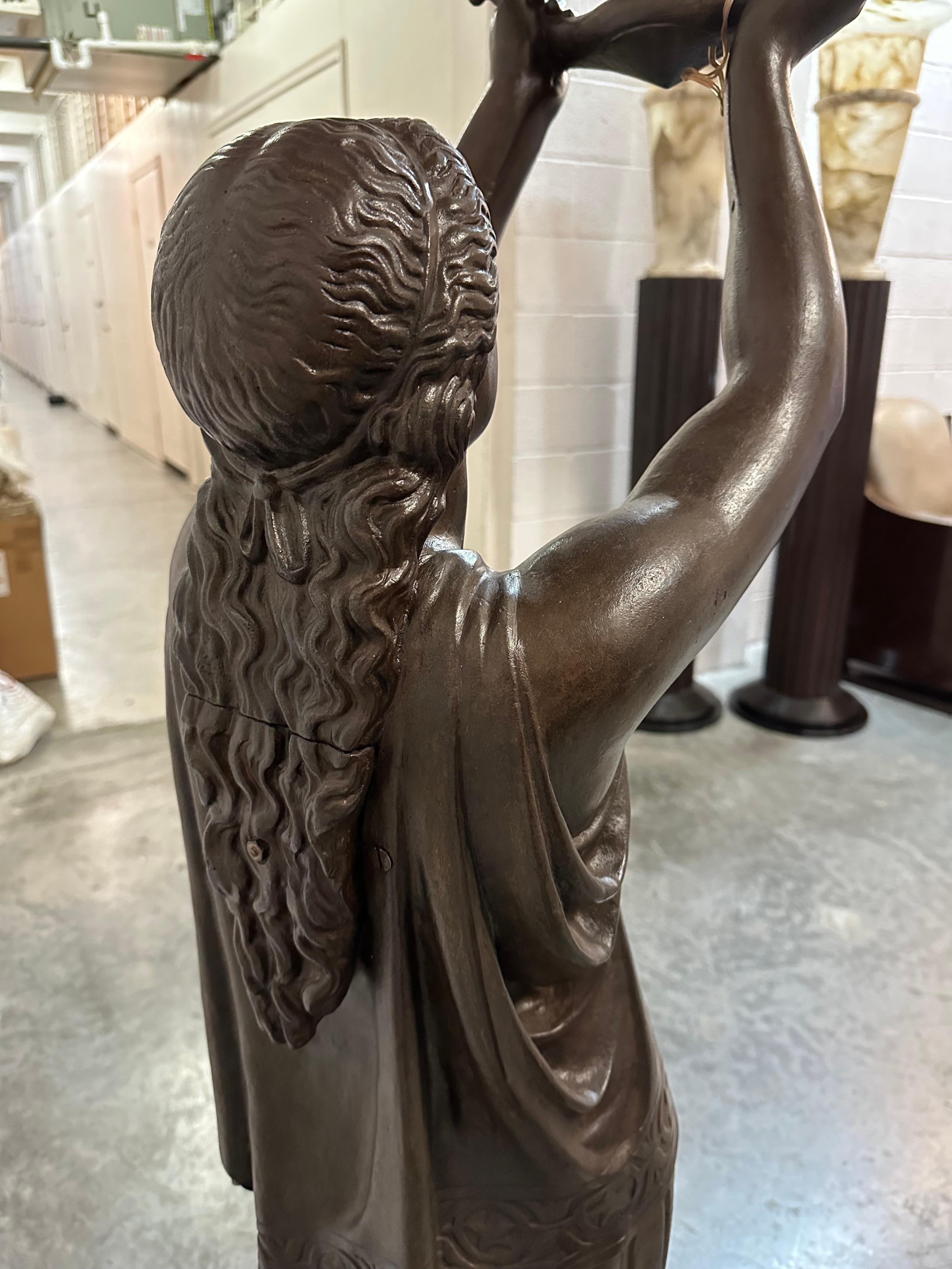 Late 19th Century Sculpture of Women with Light by Val D'Osne  For Sale