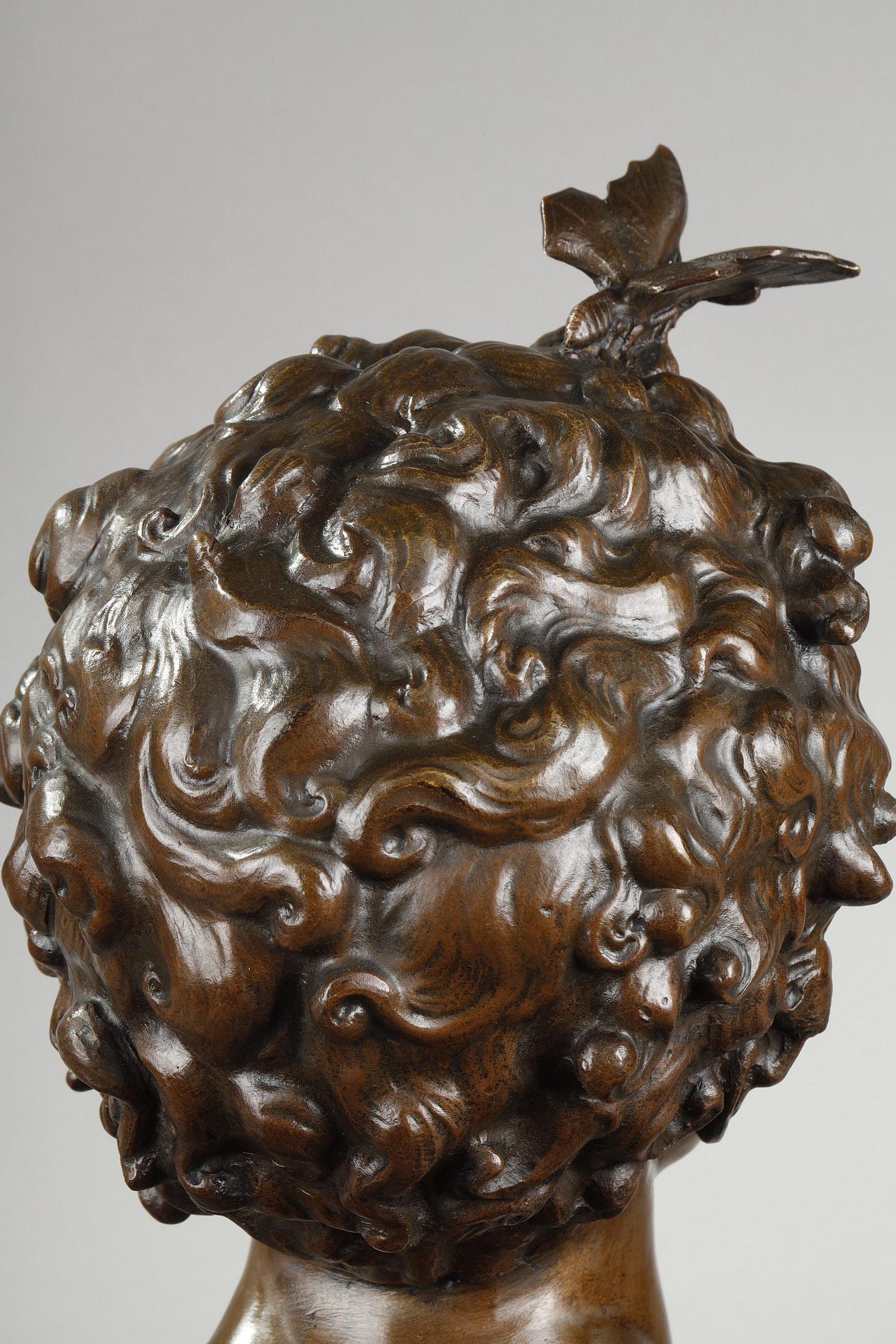 Scultura di Zefiro in bronzo XIX secolo in vendita 5