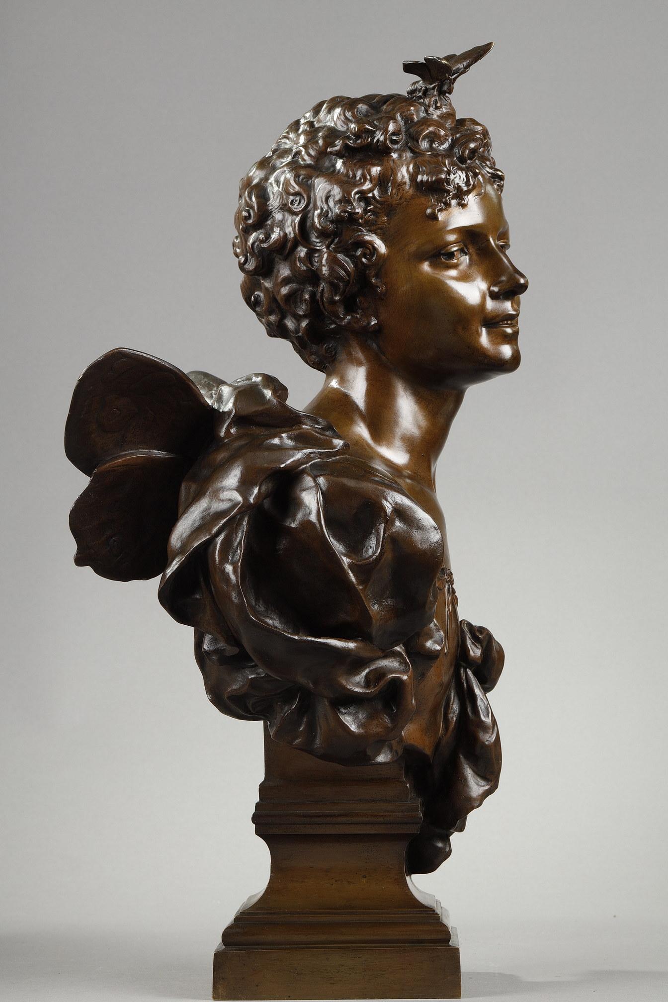 French Sculpture of Zephyr in Bronze, 19th Century For Sale